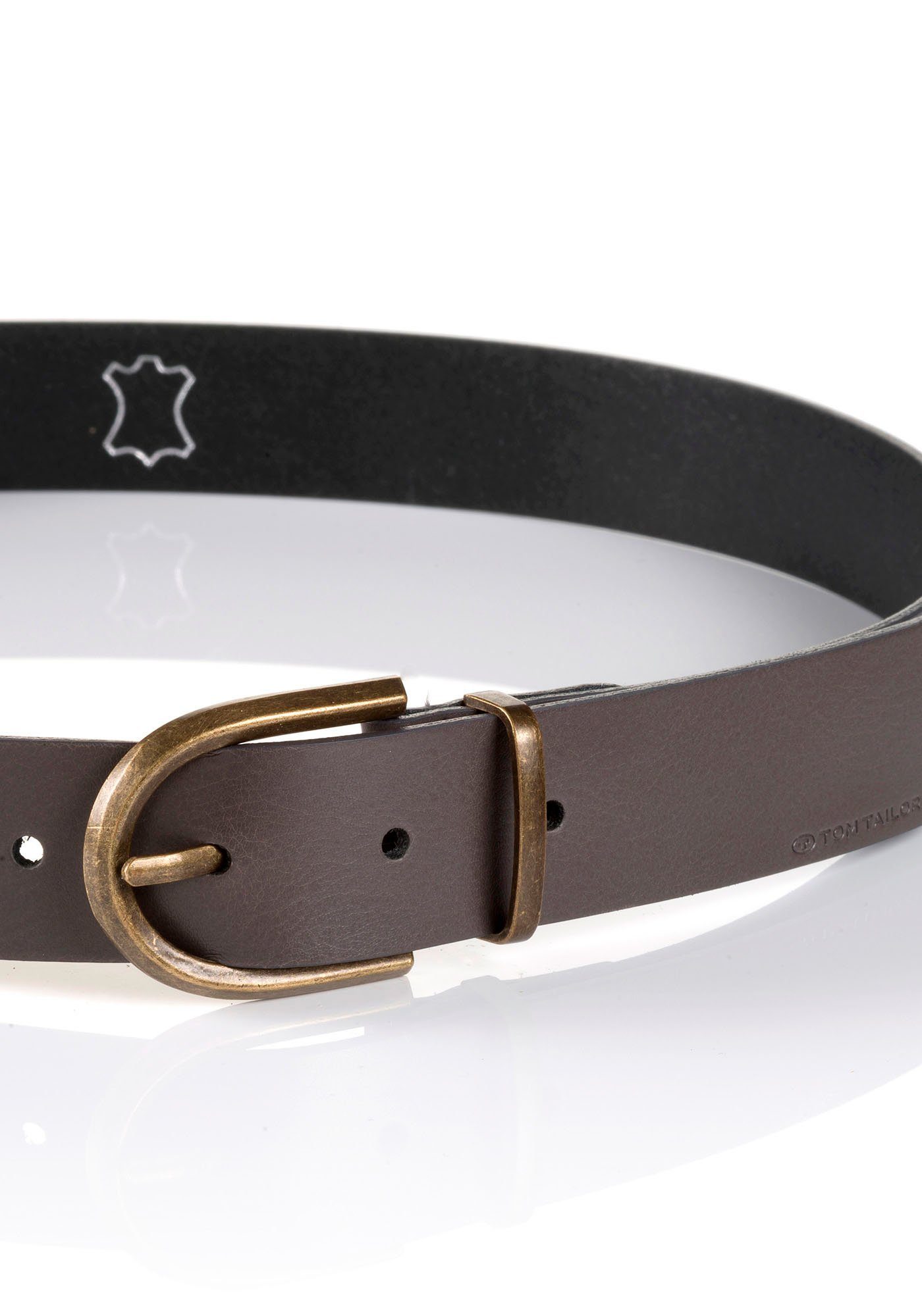 Tom Tailor Leren riem TTSYLKE 3 cm brede damesriem, sluiting in vintage-look, puur leer