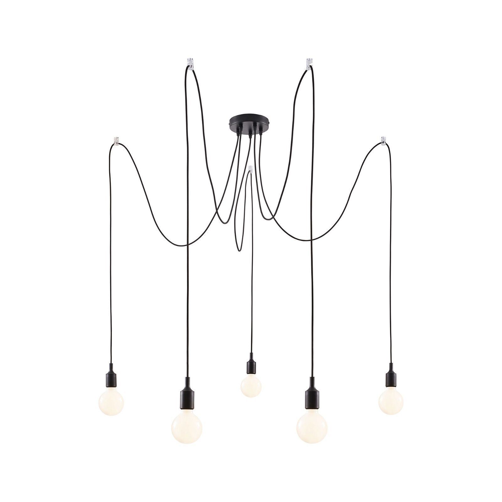 Paulmann Hanglamp Neordic Ketil max.5x60W Zwart 230V Silikon/Metaal (1 stuk)