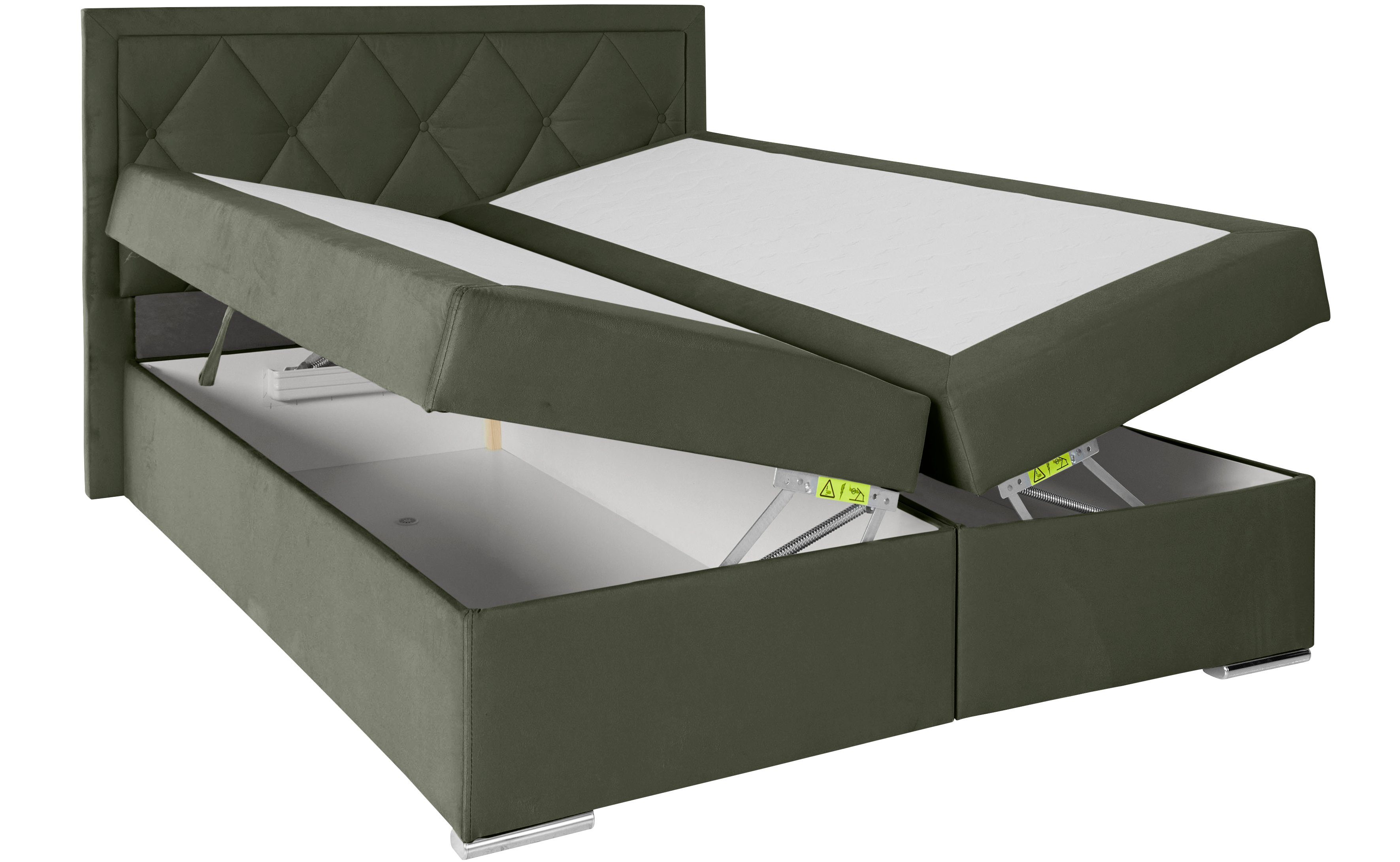 Leonique Boxspring Alfie, bestseller, optioneel met bedlade met capitonnage in het hoofdbord, h2, h3 en h4 ter keuze