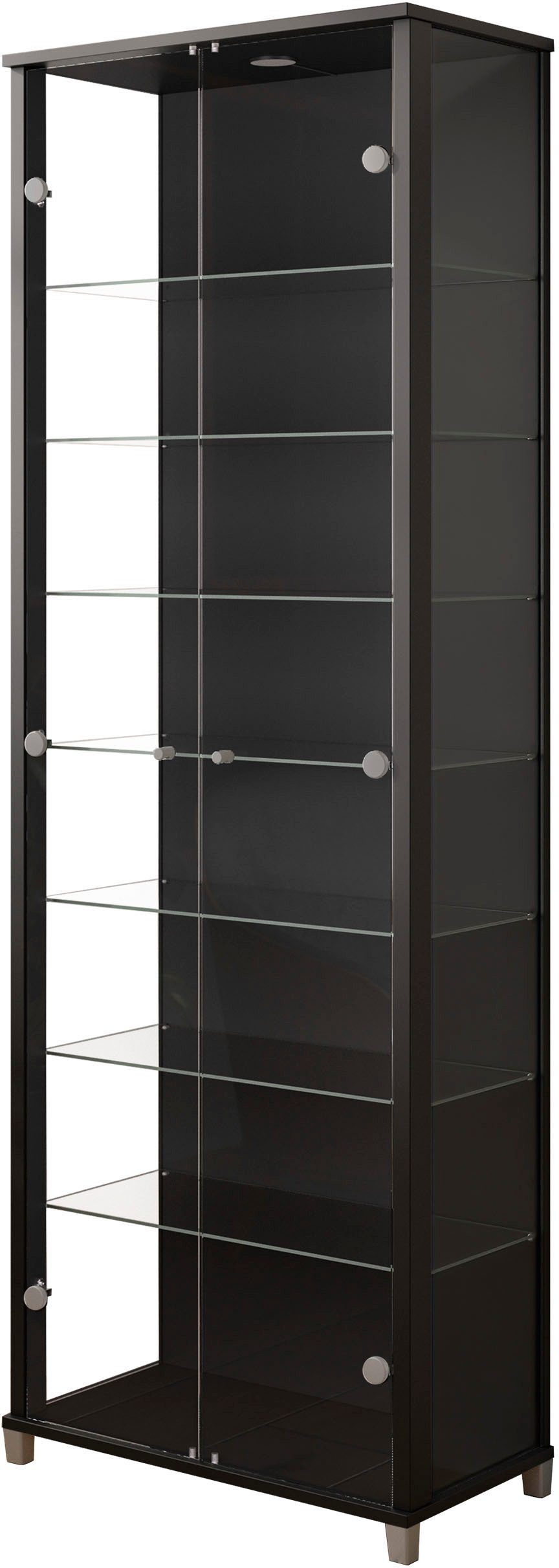 fif möbel Vitrinekast OPTIMA Staande vitrine, glazen deuren, 7 planken, LED, veelzijdig, perfect voor verzamelaars