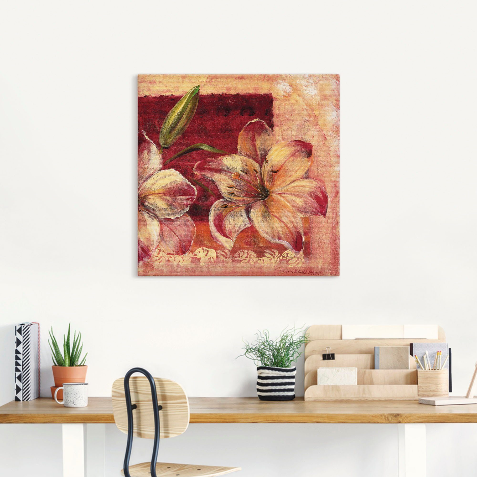 Artland Artprint op linnen Klassieke bloemen IV gespannen op een spieraam
