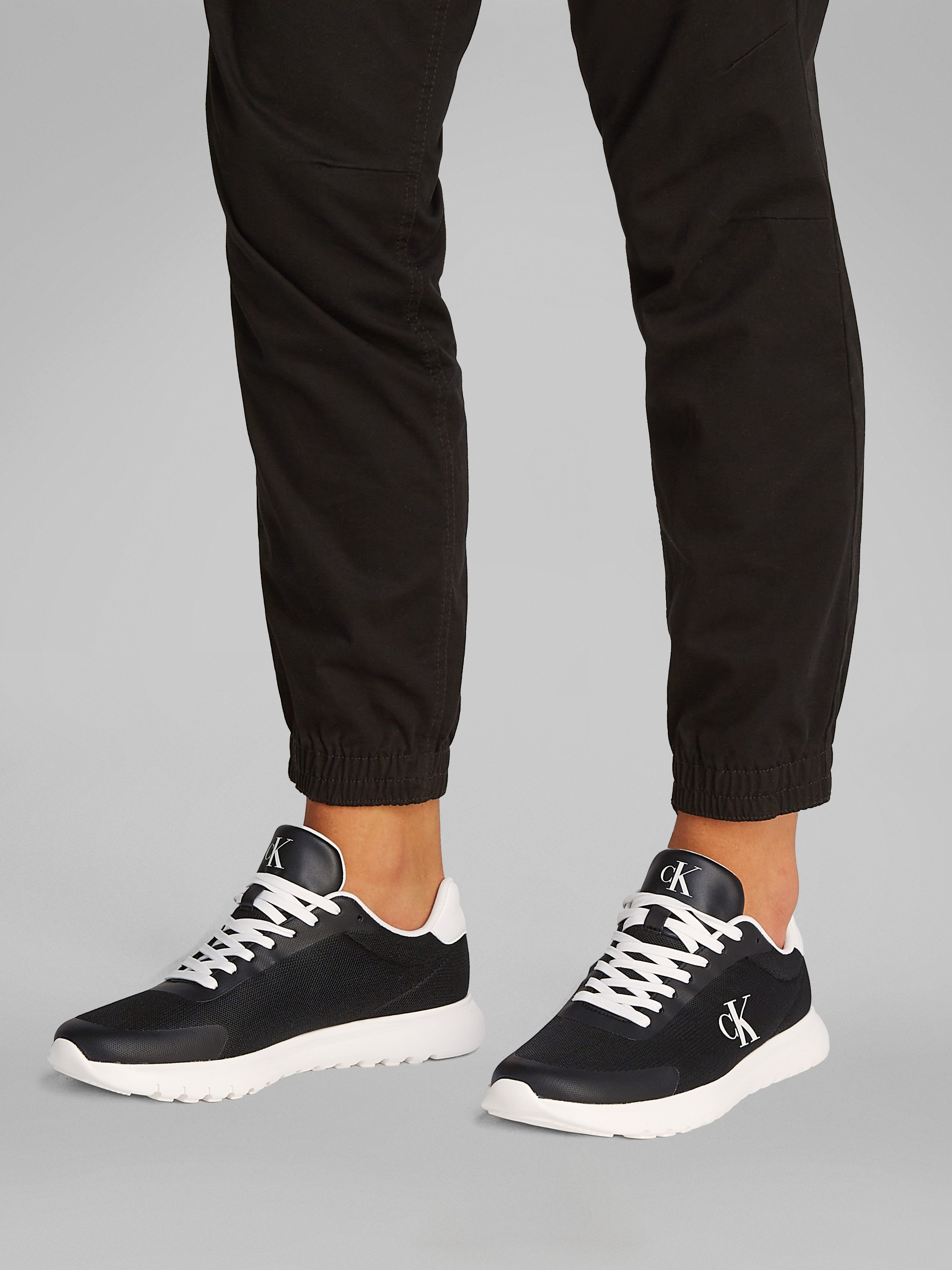 Calvin Klein Sneakers 3 EVA RUNNER MESH vrijetijdsschoen, lage schoen, veterschoen met contrast bies