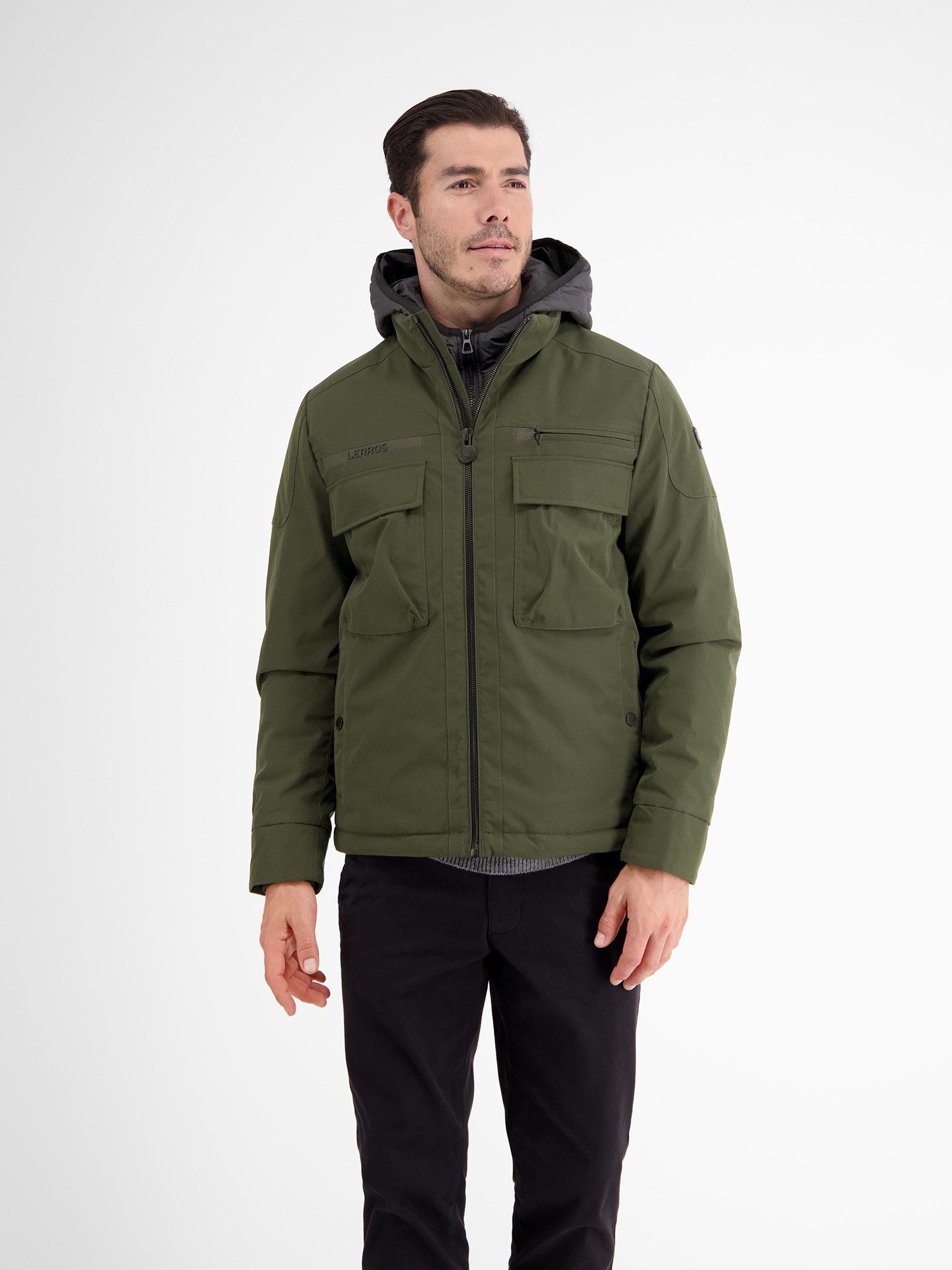 Lerros Outdoorjack LERROS fieldjack met capuchon, gevoerd