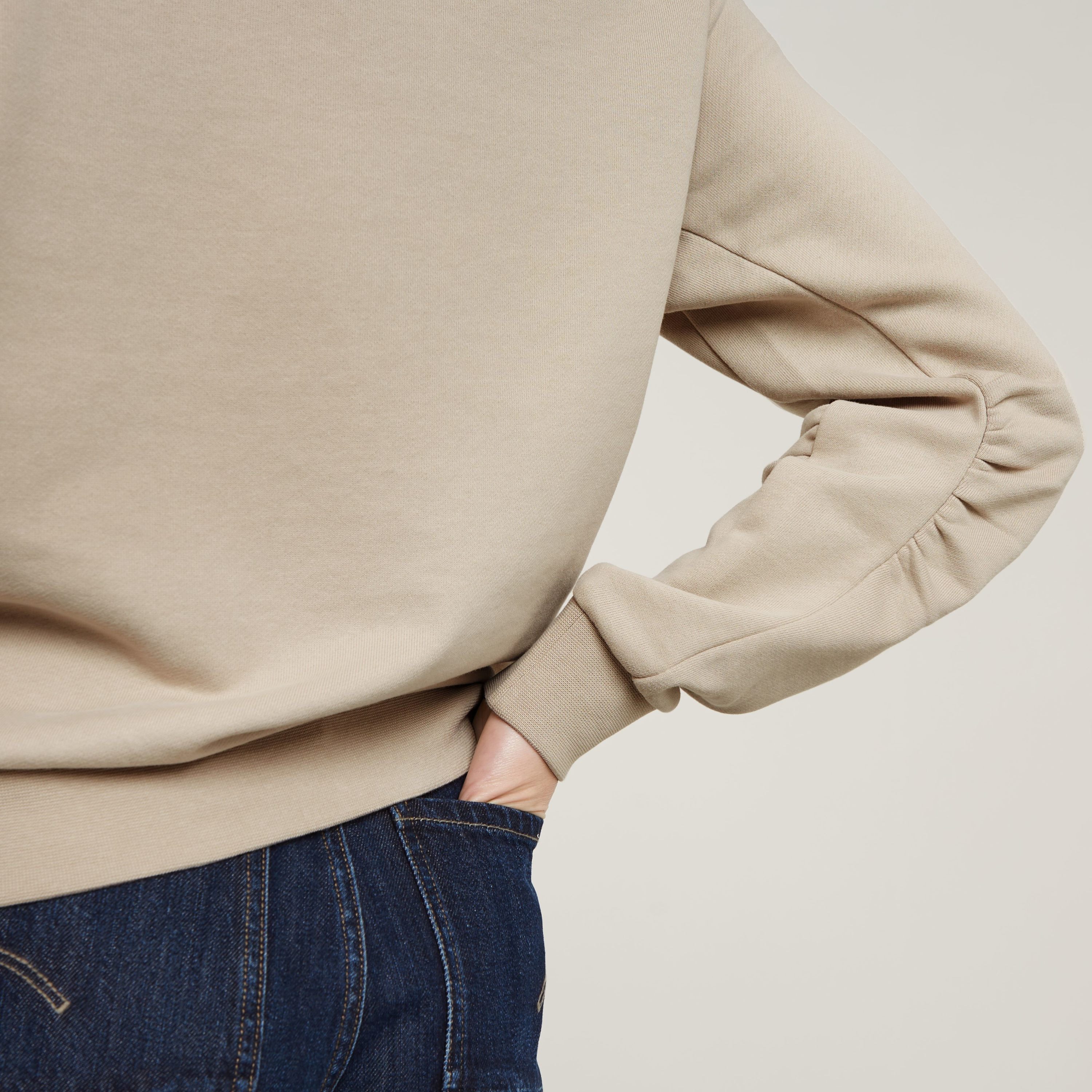 G-Star RAW Sweater Sleeve Construction met rimpeling op de ellebogen