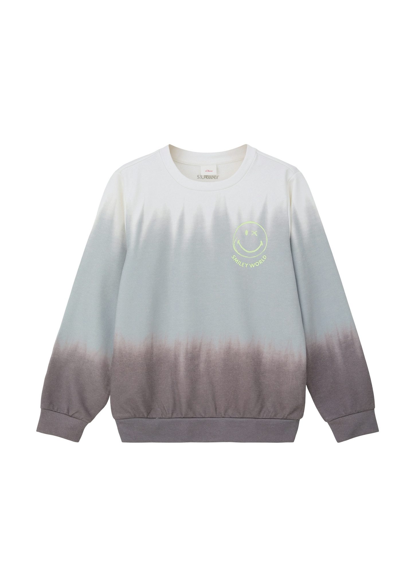 S.Oliver sweater met backprint grijs grijsblauw wit Multi Backprint 140