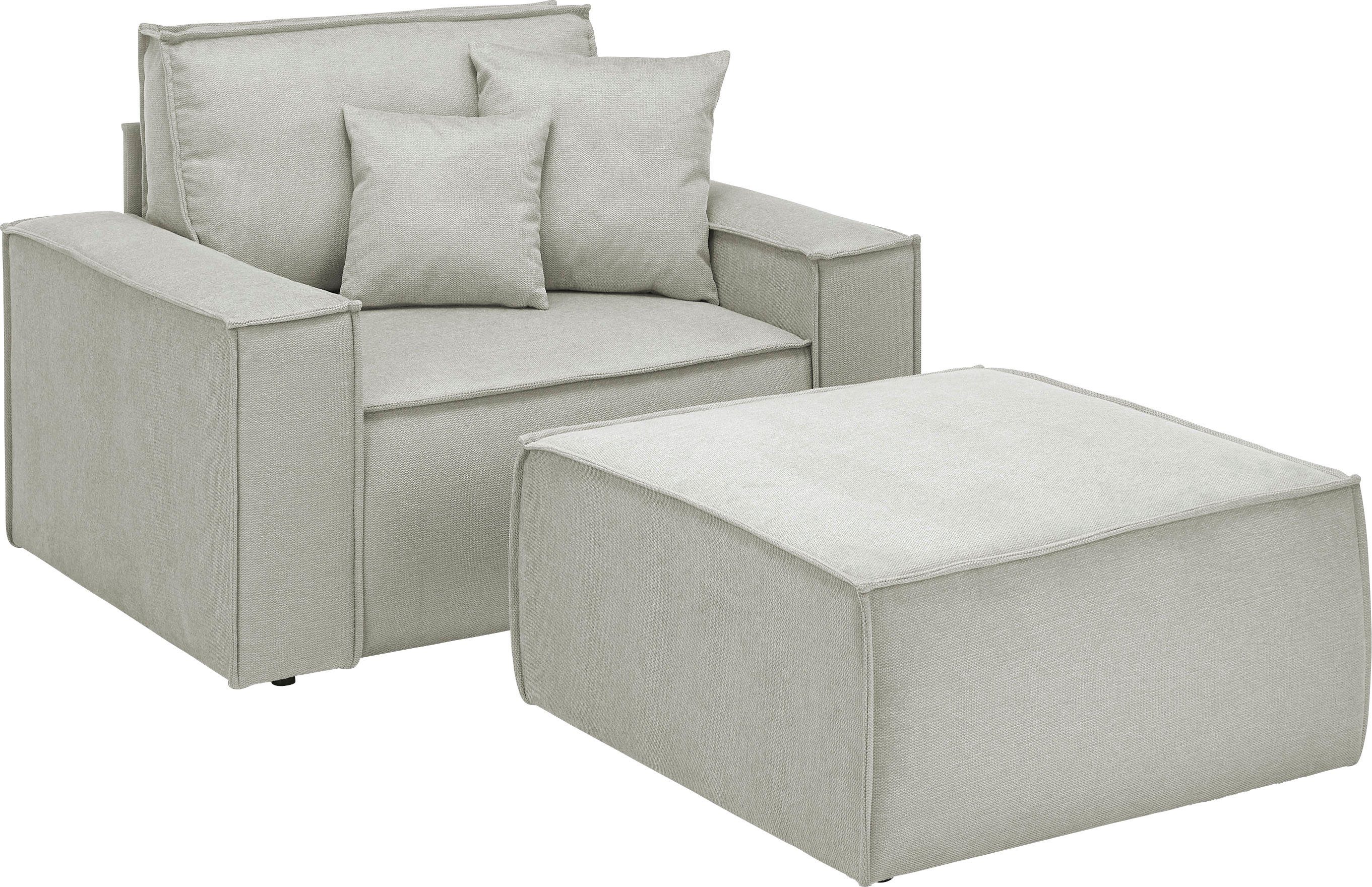 andas Loveseat Finnley Loveseat en hocker als set, passend bij de bekleding-serie Finnley (2-delig)
