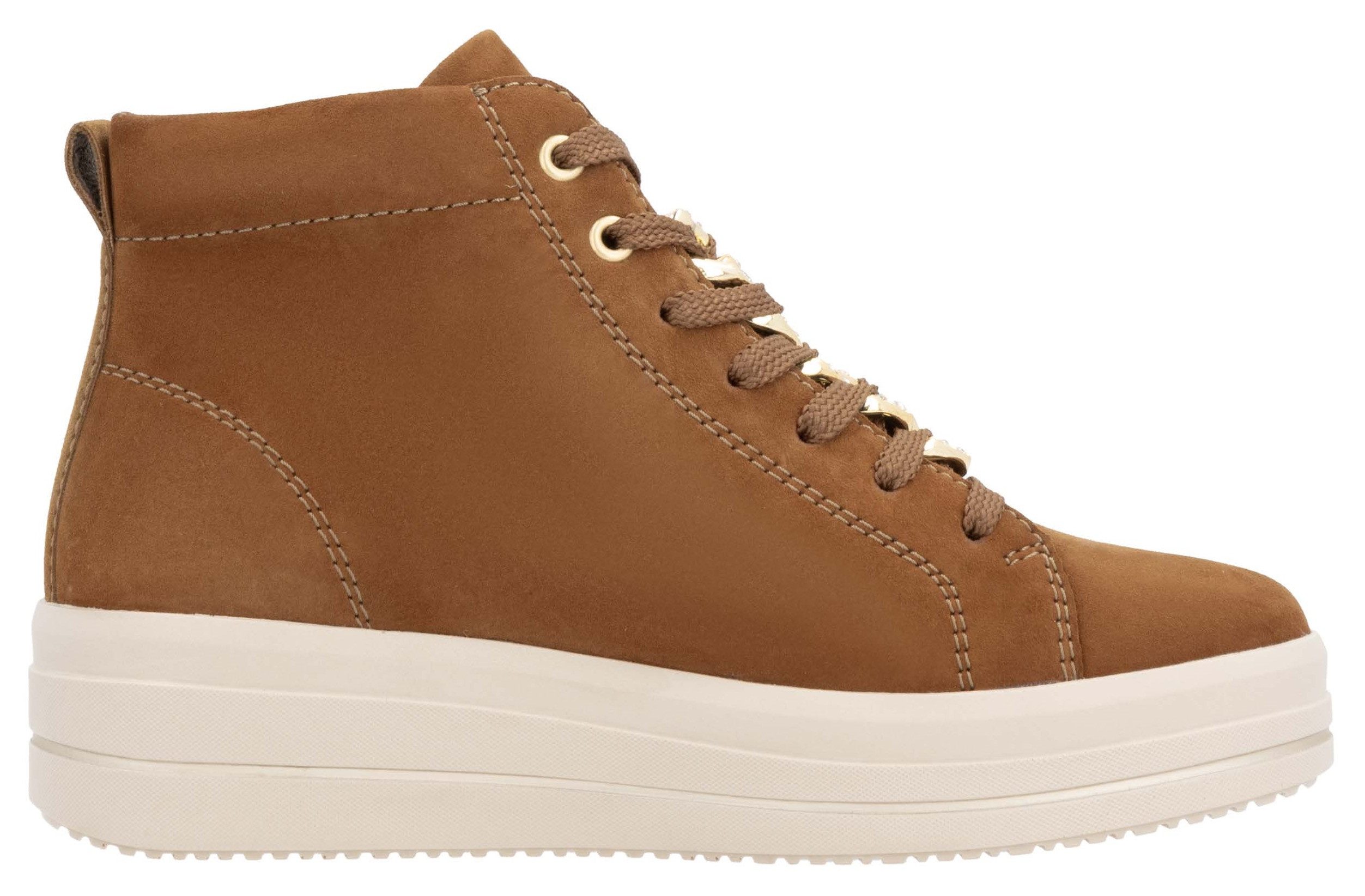 Remonte Plateausneakers Elisabeth Hurley-Collection vrijetijdsschoen, high-top sneaker, veterschoen, zijrits