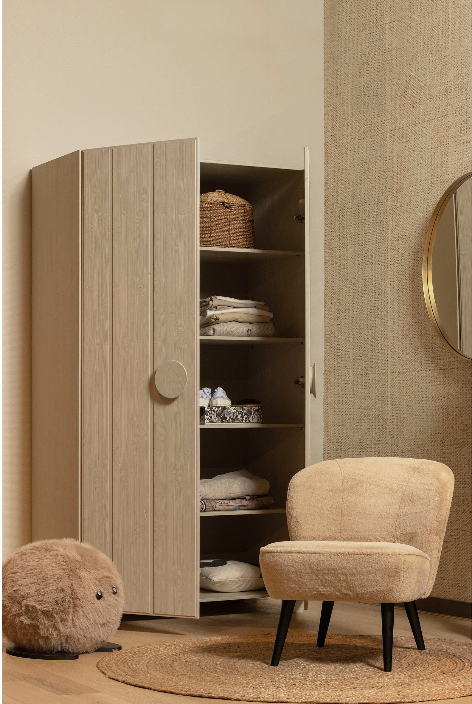 WOOOD Multifunctionele kast Noah Opbergkast, Hal kast met kledingstang, h 200 cm x b 110 cm