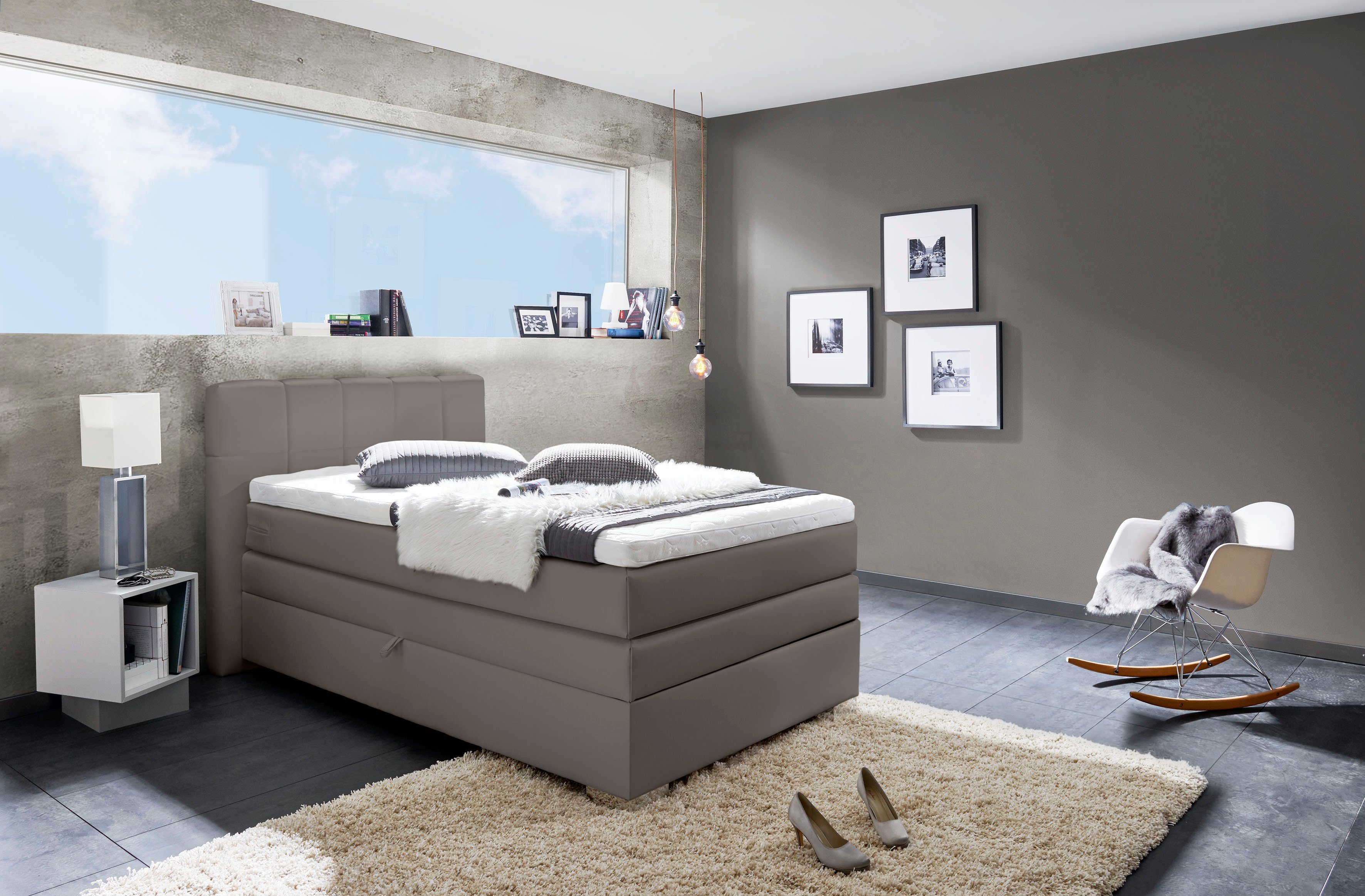 INOSIGN Boxspring Airdrie inclusief bedkist en topper