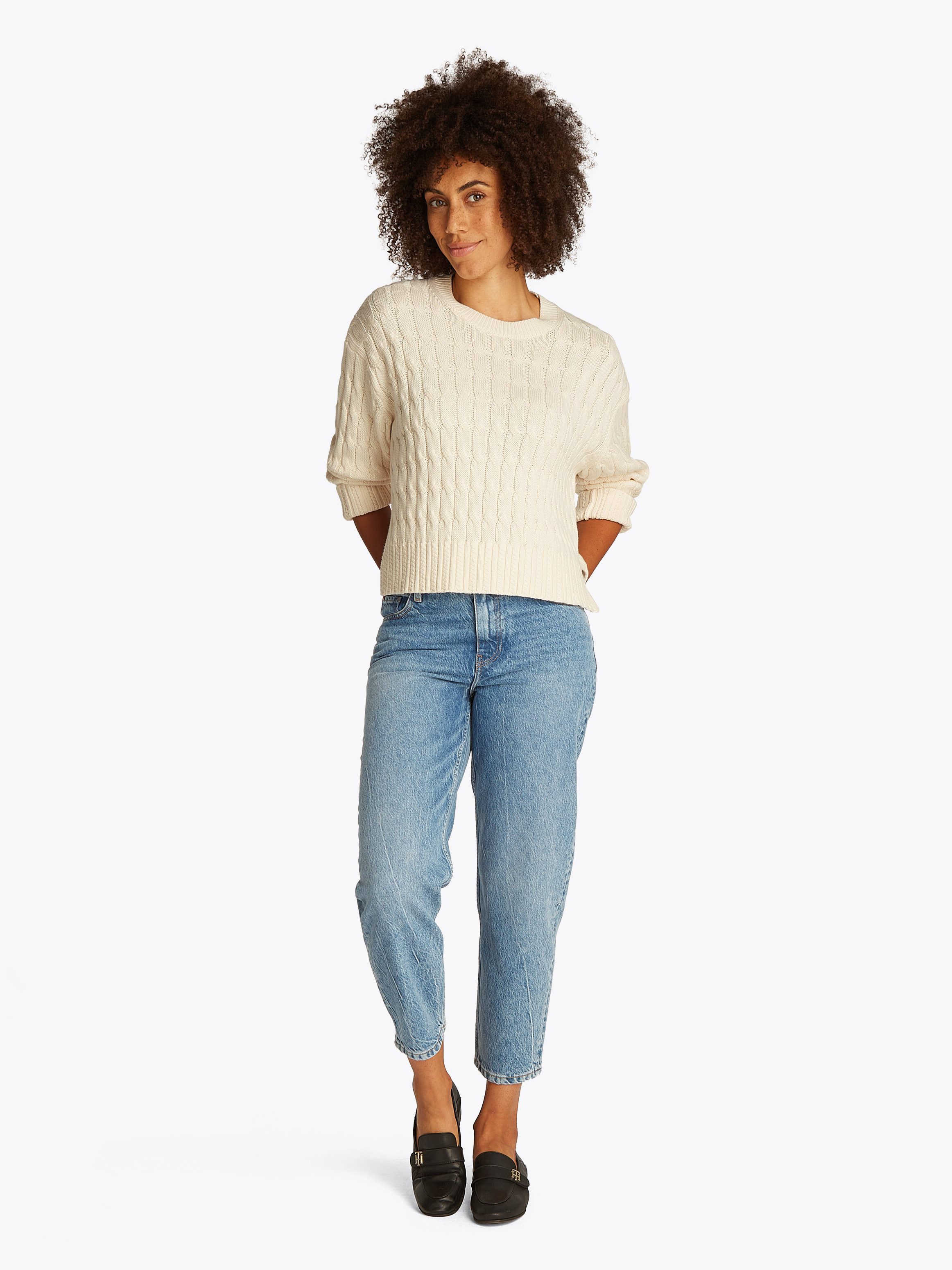 Tommy Hilfiger Trui met ronde hals SOFT CO CABLE C-NK LS SWT