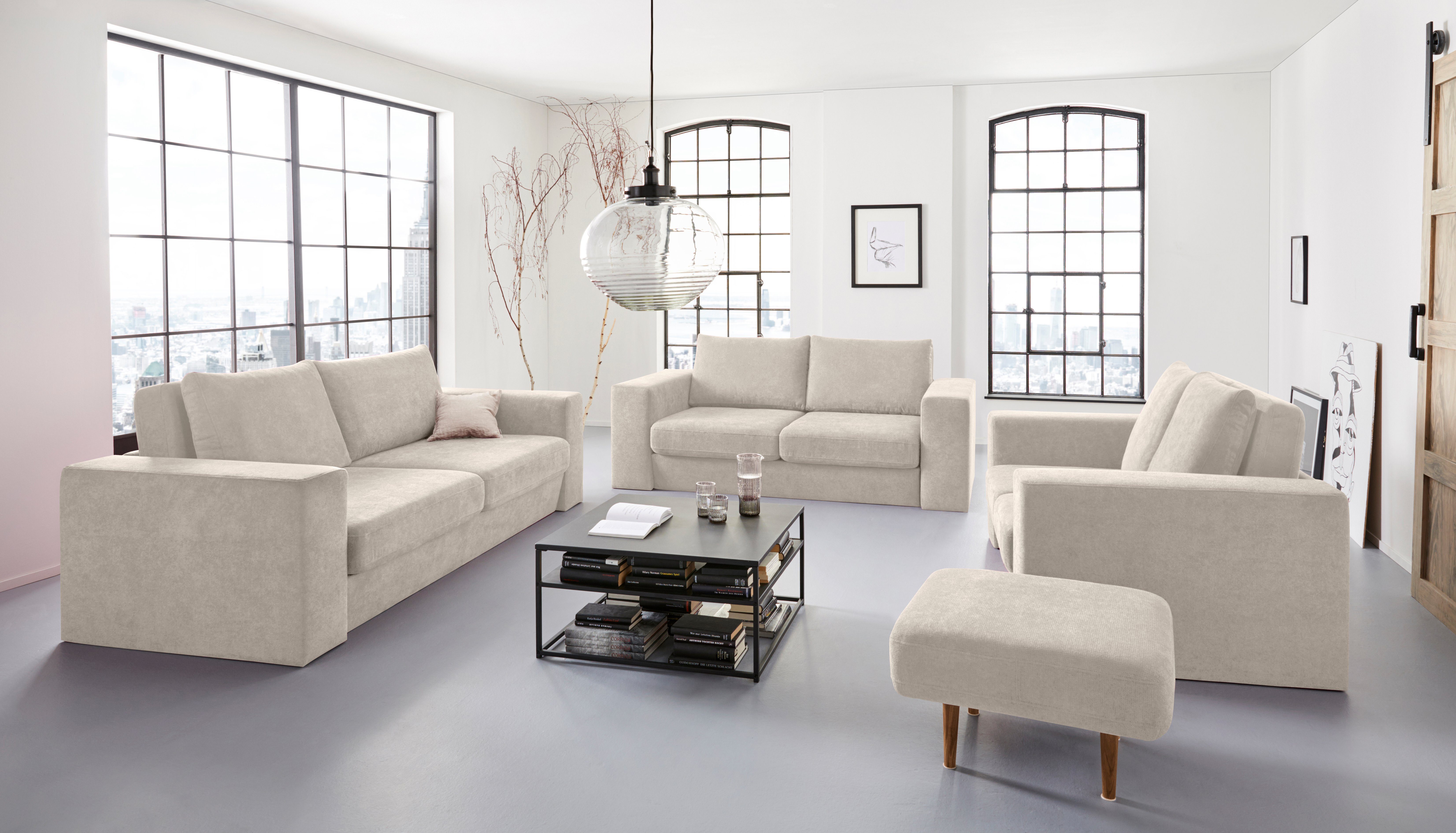 LOOKS BY WOLFGANG JOOP 2-zitsbank Looksv Aan te passen bank: de bank wordt bank met 2 hockers