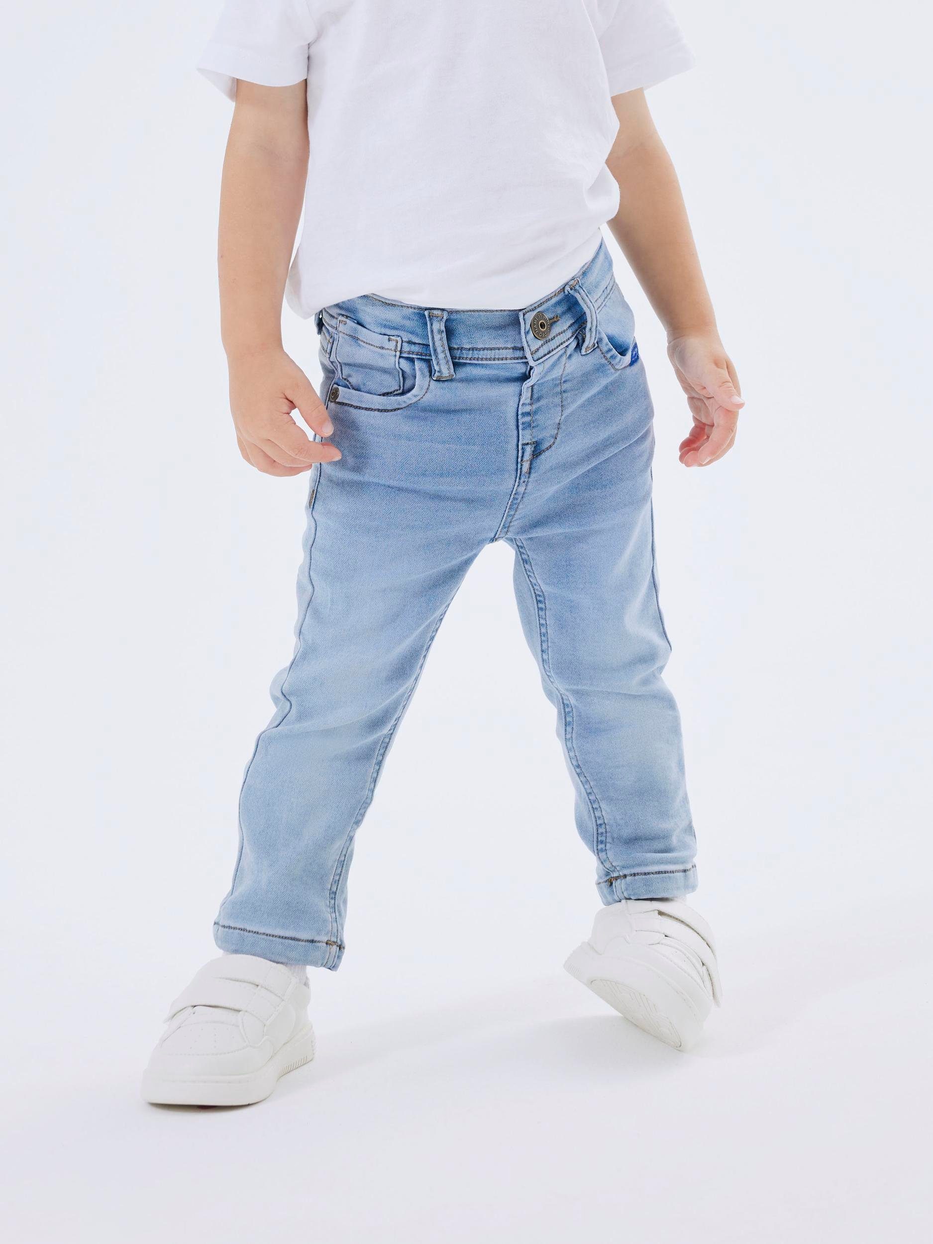 Name it MINI slim fit jeans NMMSILAS light blue denim Blauw Jongens Stretchdenim 116