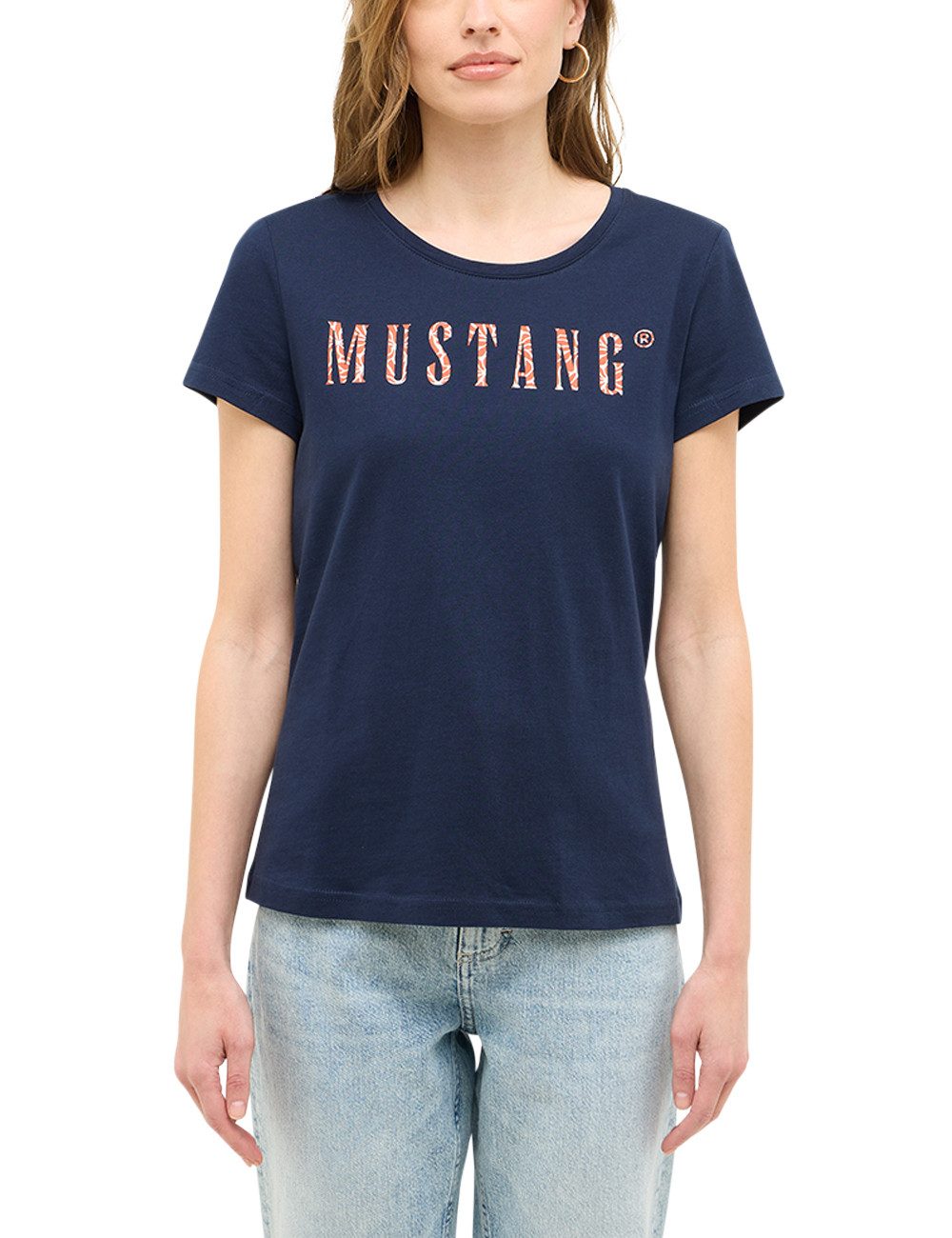 MUSTANG Shirt met korte mouwen Dames stijl Alma dames shirts maat XS blauw
