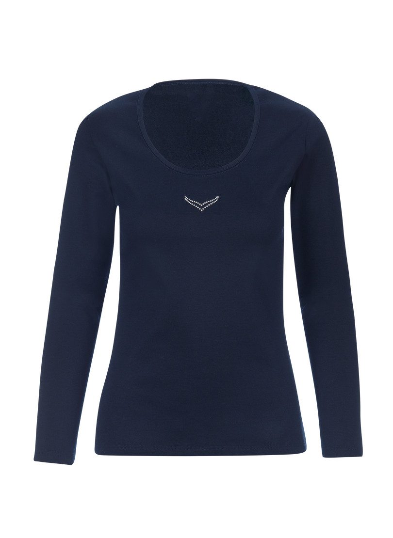Trigema Longsleeve TRIGEMA shirt met lange mouwen en kristallen (1-delig)