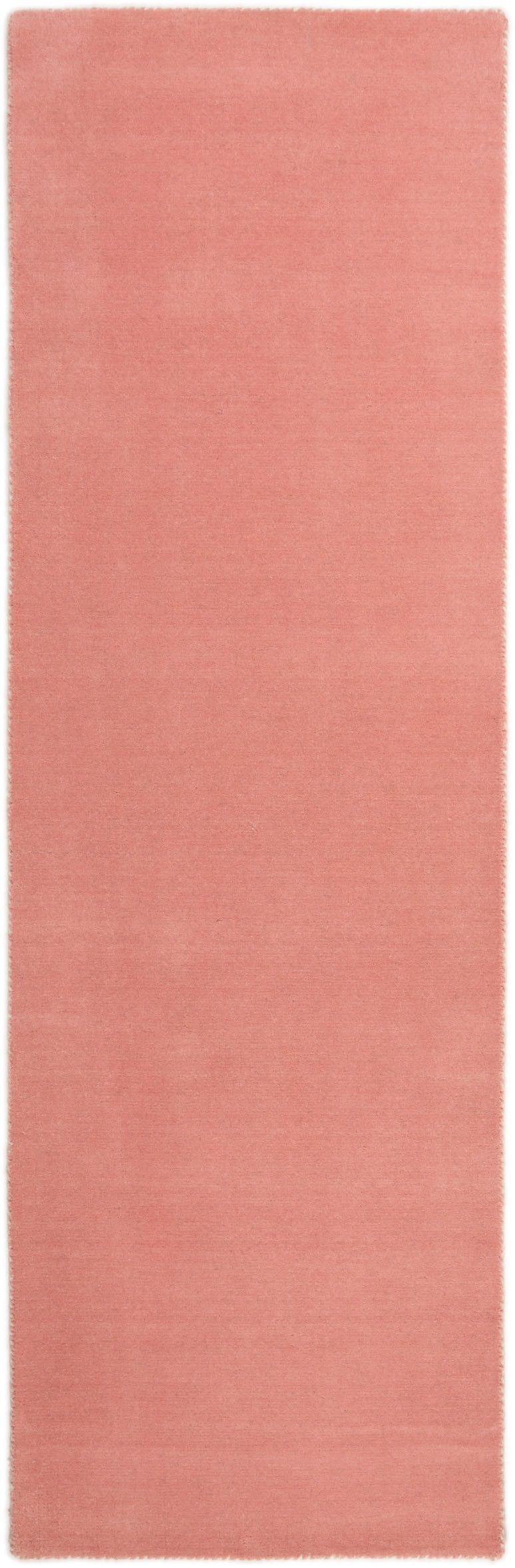 carpetfine Wollen kleed Gabbeh Lola Uni met natuurlijk plantaardig materiaal handgeweven, ook in rond wollen vloerkleden roze