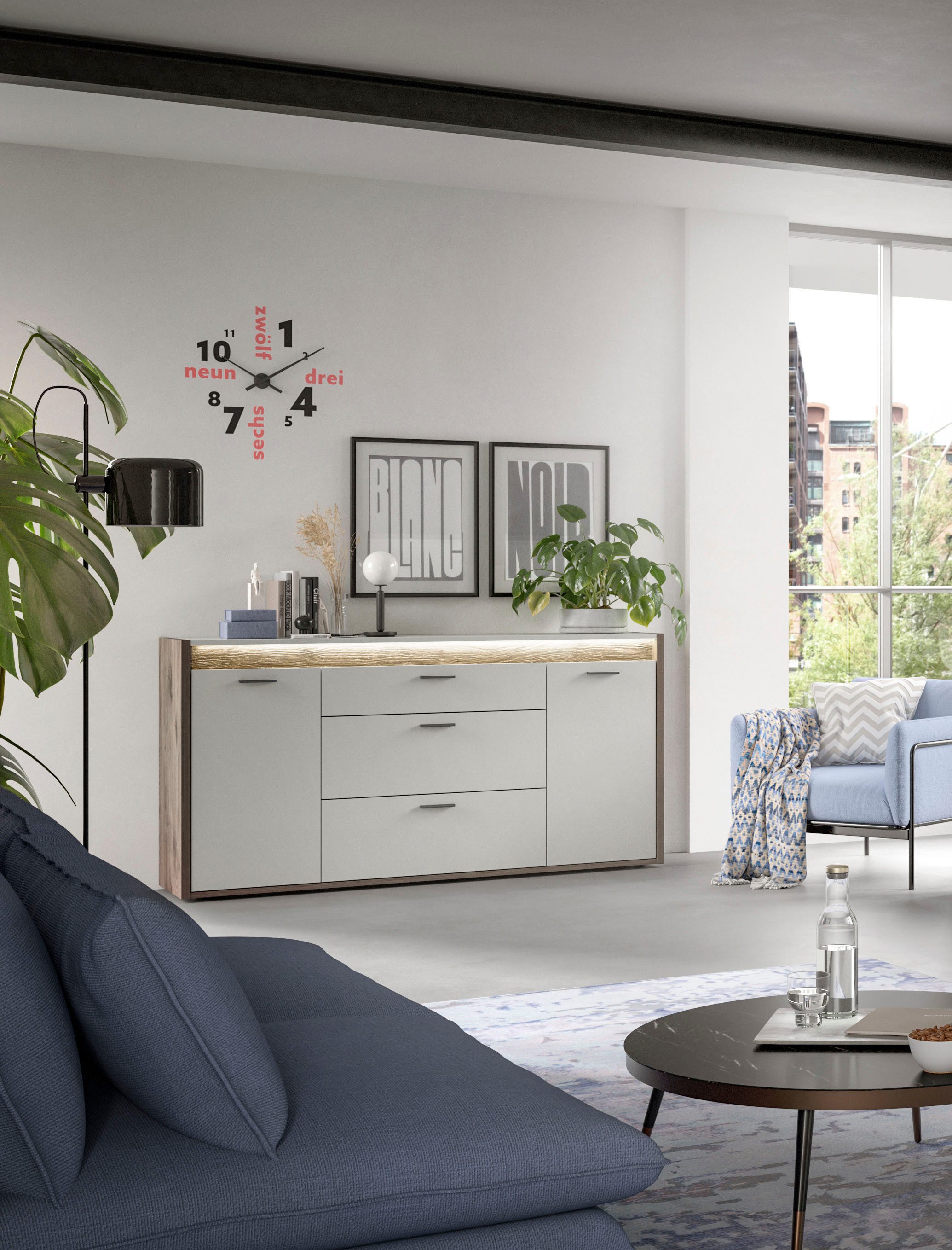 INOSIGN Dressoir Treviso, Breedte 167cm, incl. Frontverlichting, 2 deuren, 2 legplanken