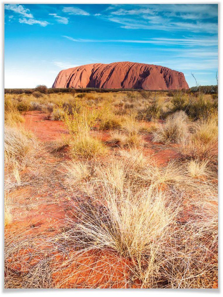 wall-art poster ayers rock poster zonder lijst (1 stuk) multicolor