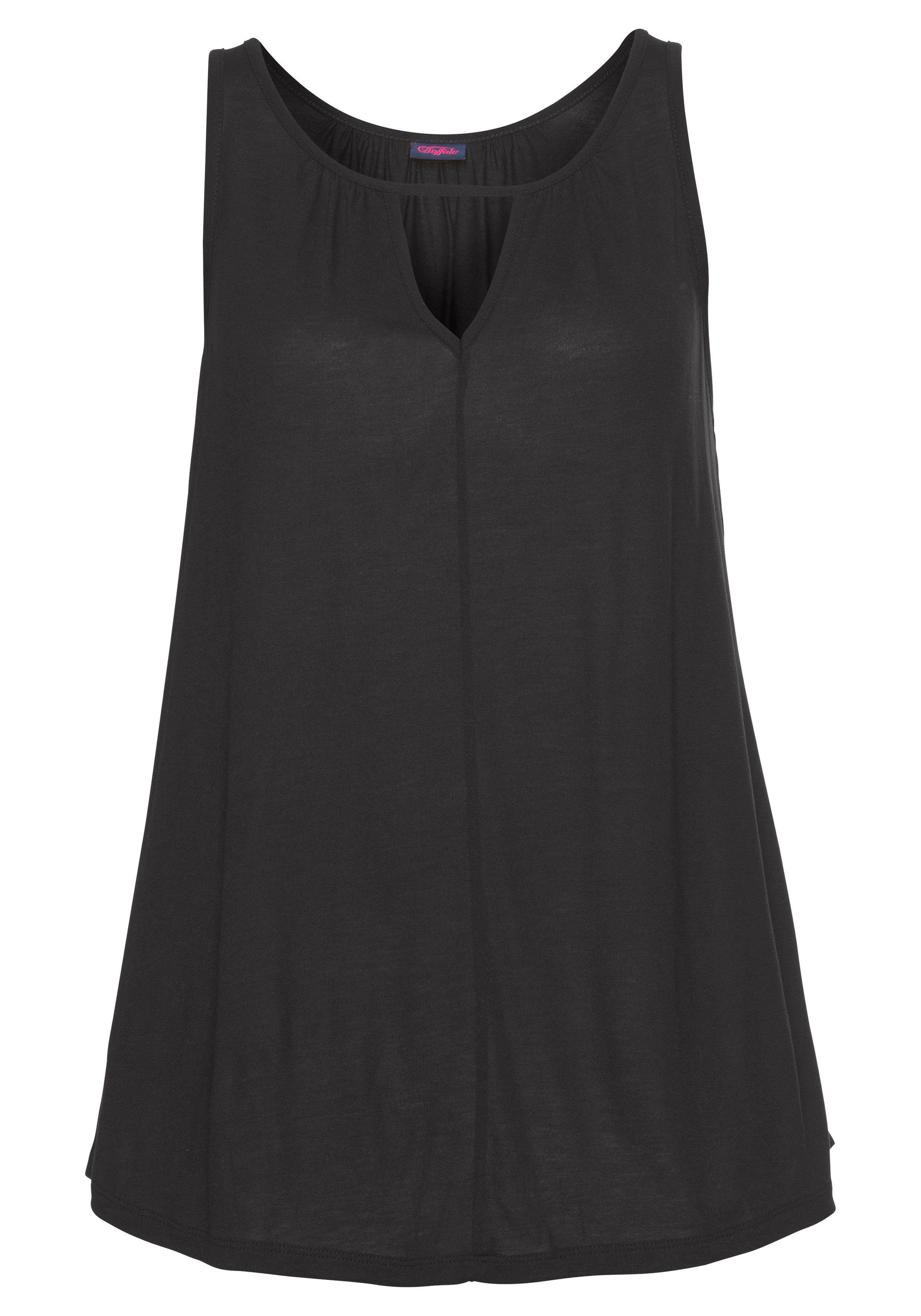 Buffalo Strandtop met lichte rimpeling bij de hals, tanktop, cut-out