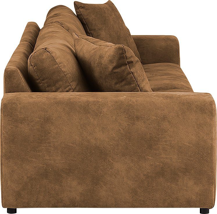 andas 4-zitsbank SLEETLAND XXL in fluweel of vintage lederlook