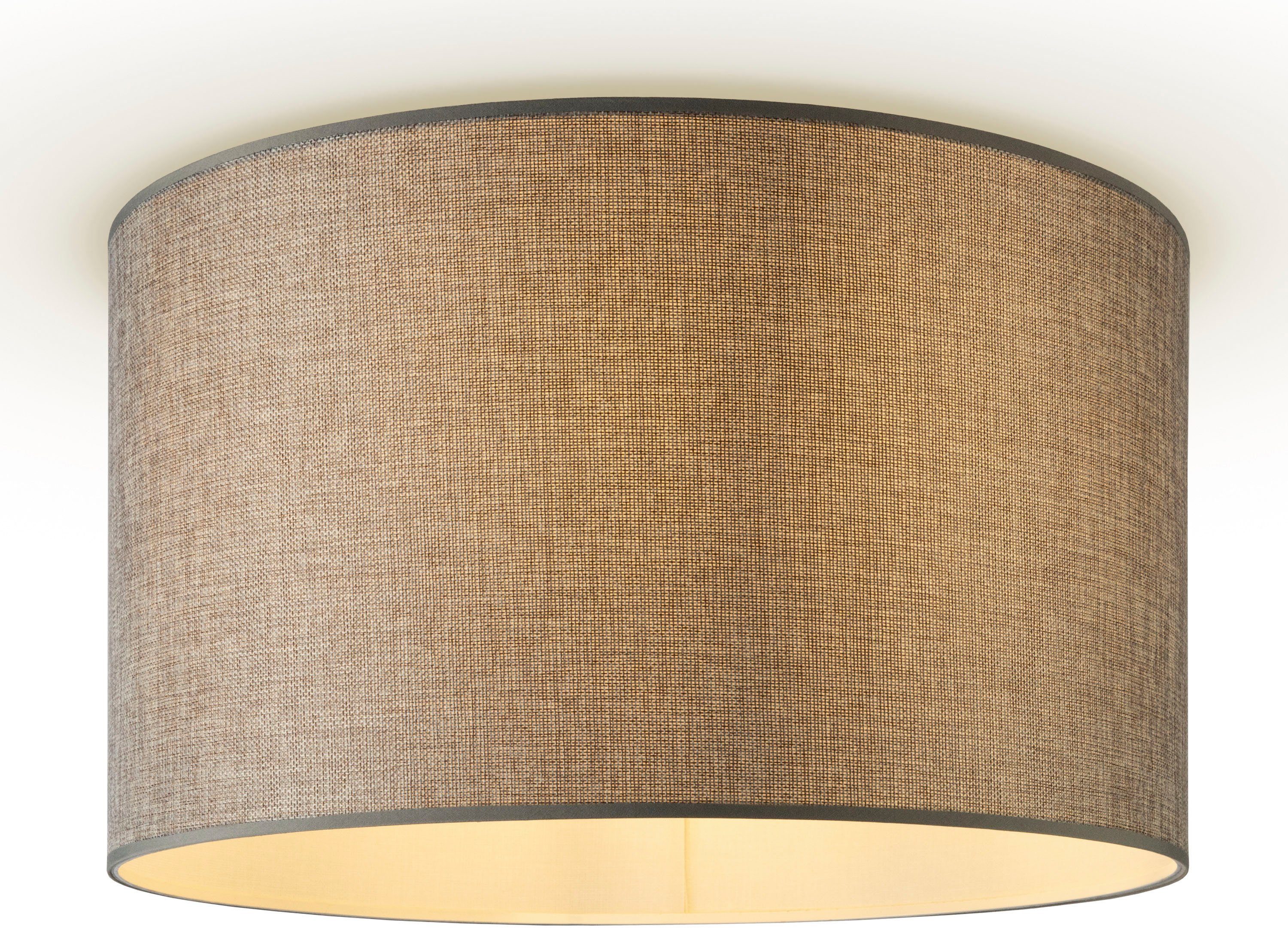 Paco Home Plafondlamp HUGO CANVAS UNI COLOR Eetkamer stofscherm effen linnen Scandinavisch plafondlamp