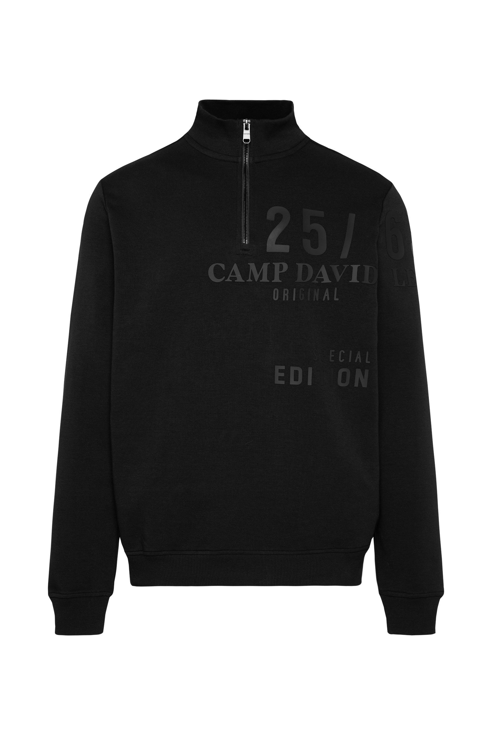 CAMP DAVID Sweatshirt met merkopschrift op borsthoogte