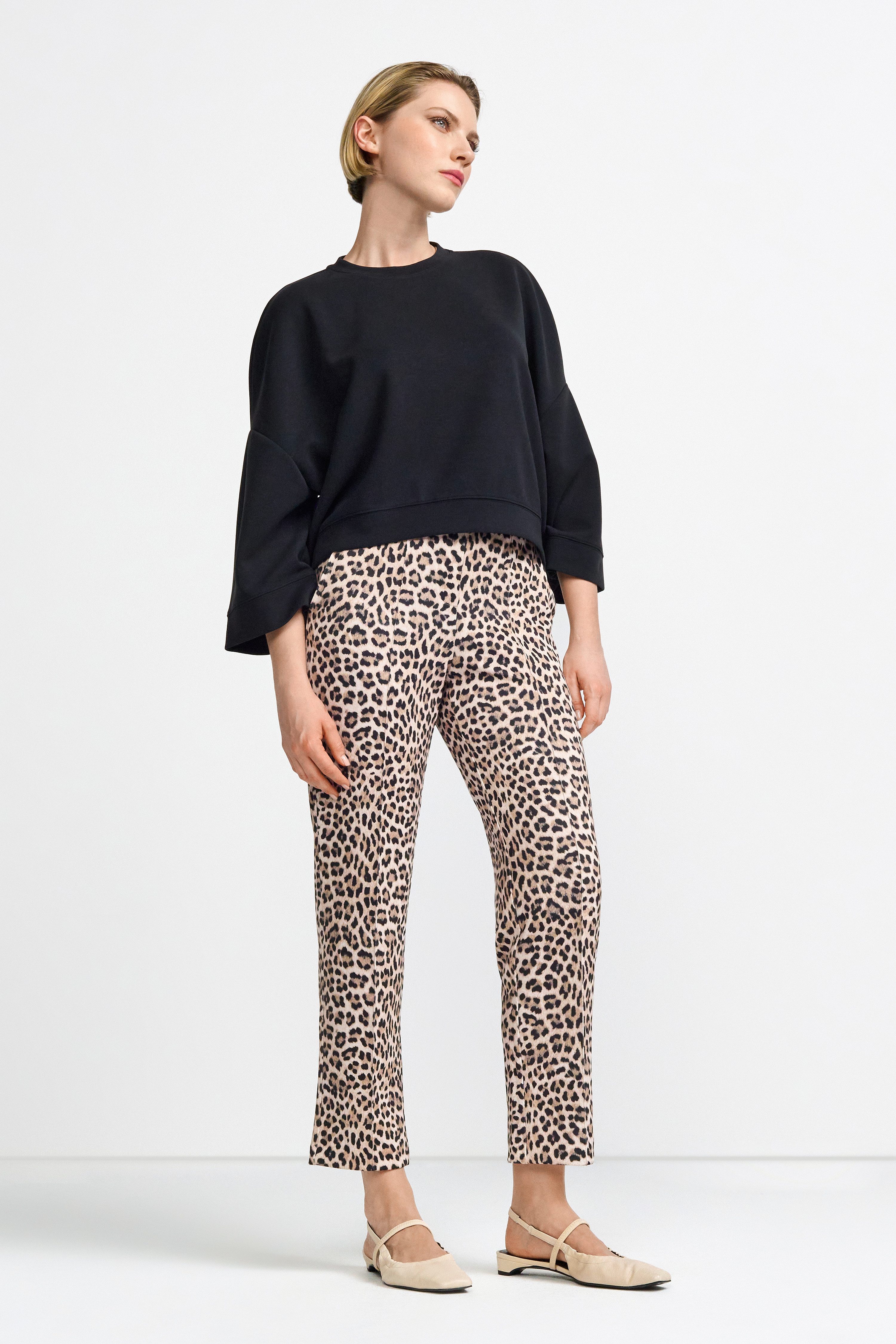 Rich & Royal Bandplooibroek met luipaardprint