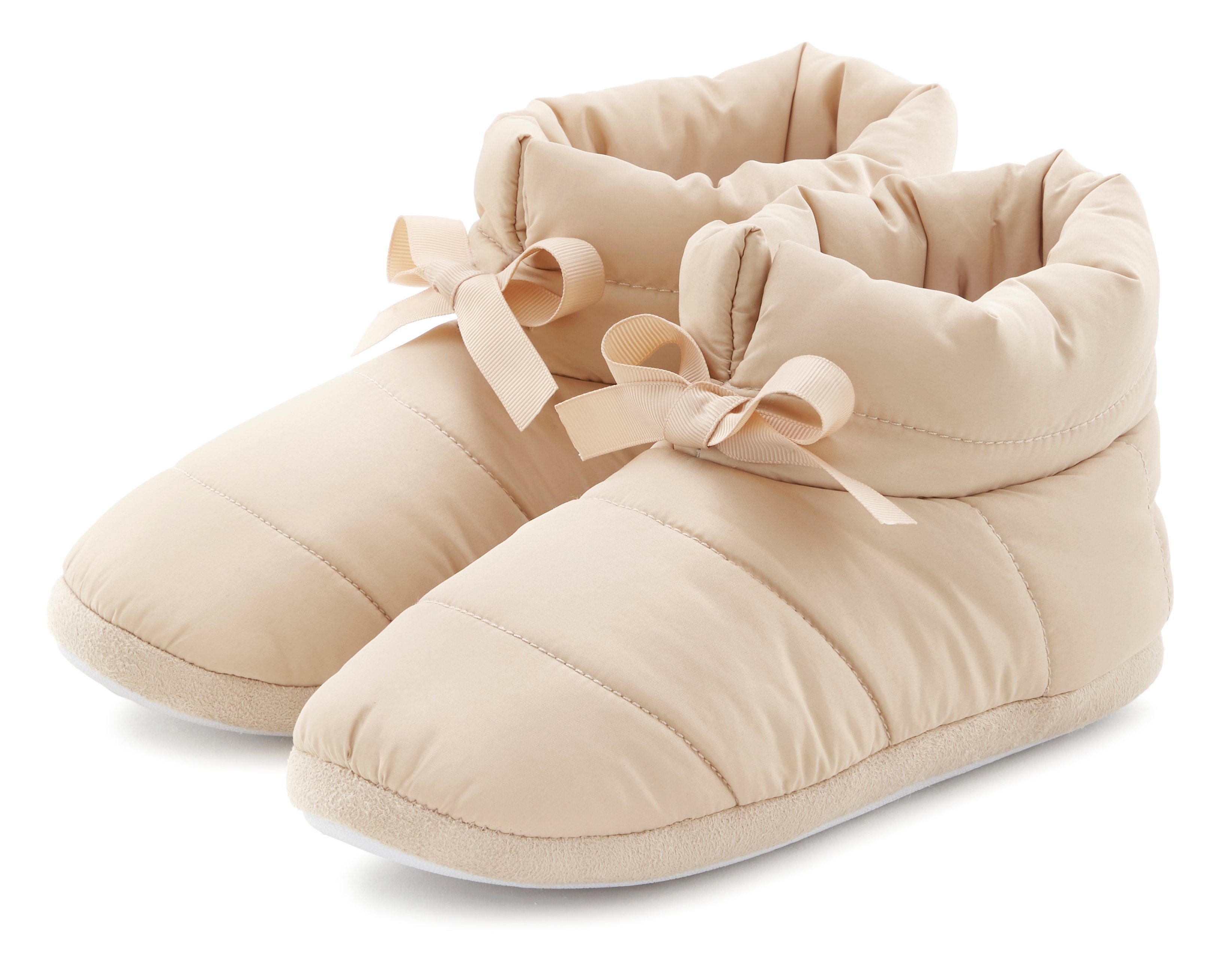 Vivance Pantoffels voor instappen gestikte look pluche slipper pantoffel vegan