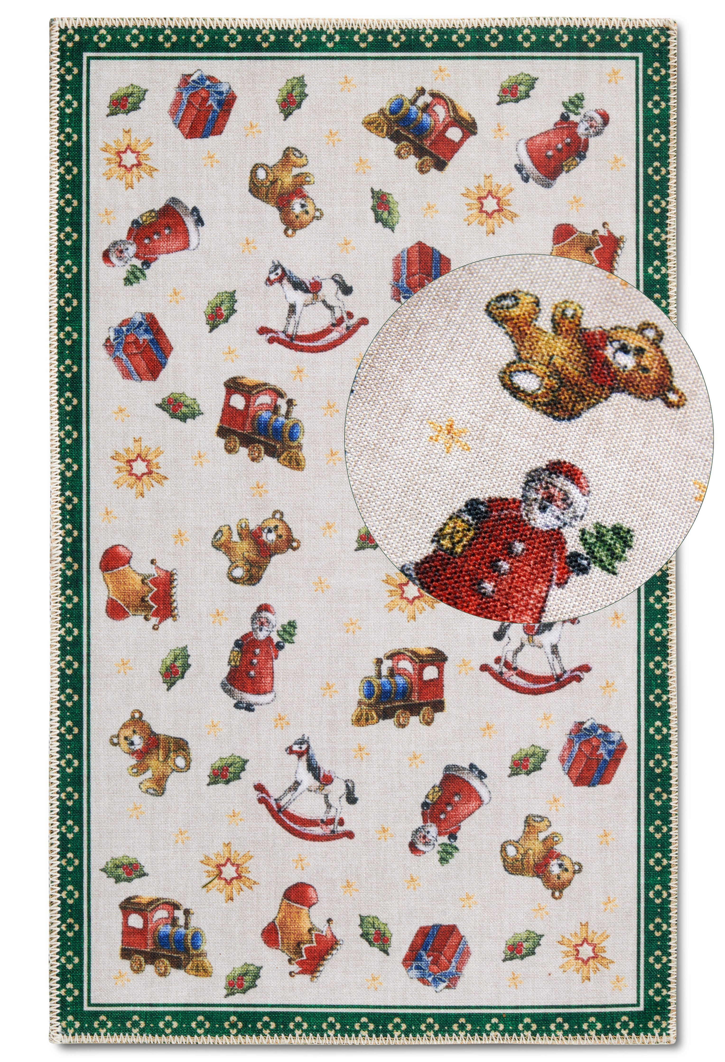 Villeroy & Boch Vloerkleed Nostalgic Toy's Delight, vierkant, rond en loper Kerst, woonkamer, hal, cadeau, Toys Delight, decoratie