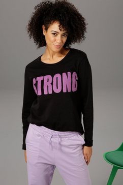 aniston casual sweatshirt met "sterke" applicatie zwart