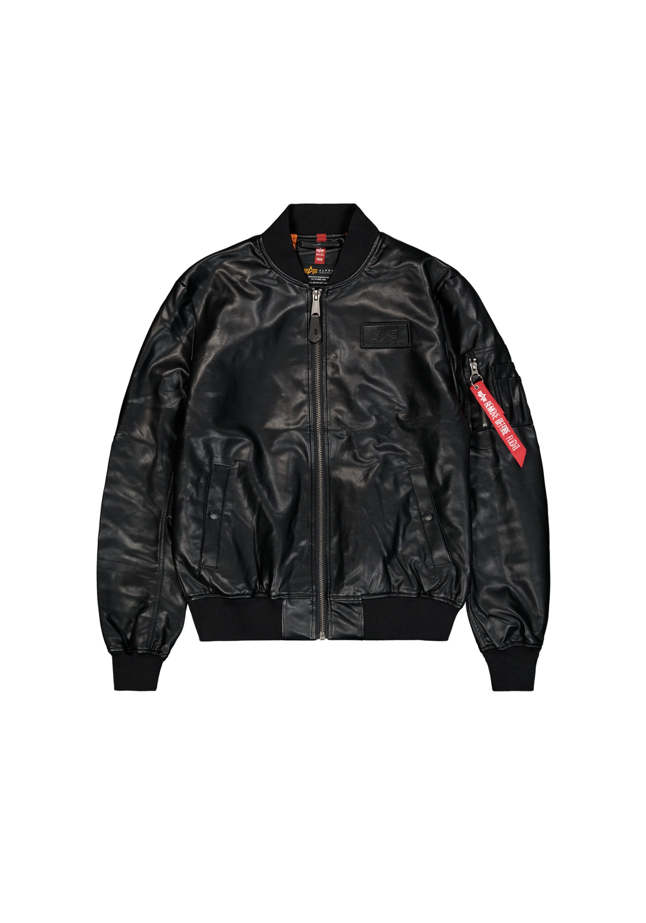 Alpha Industries Leren jack Alpha Industries Mann - Bomberjack MA-1 VF Vegan Leer heren jassen maat S zwart