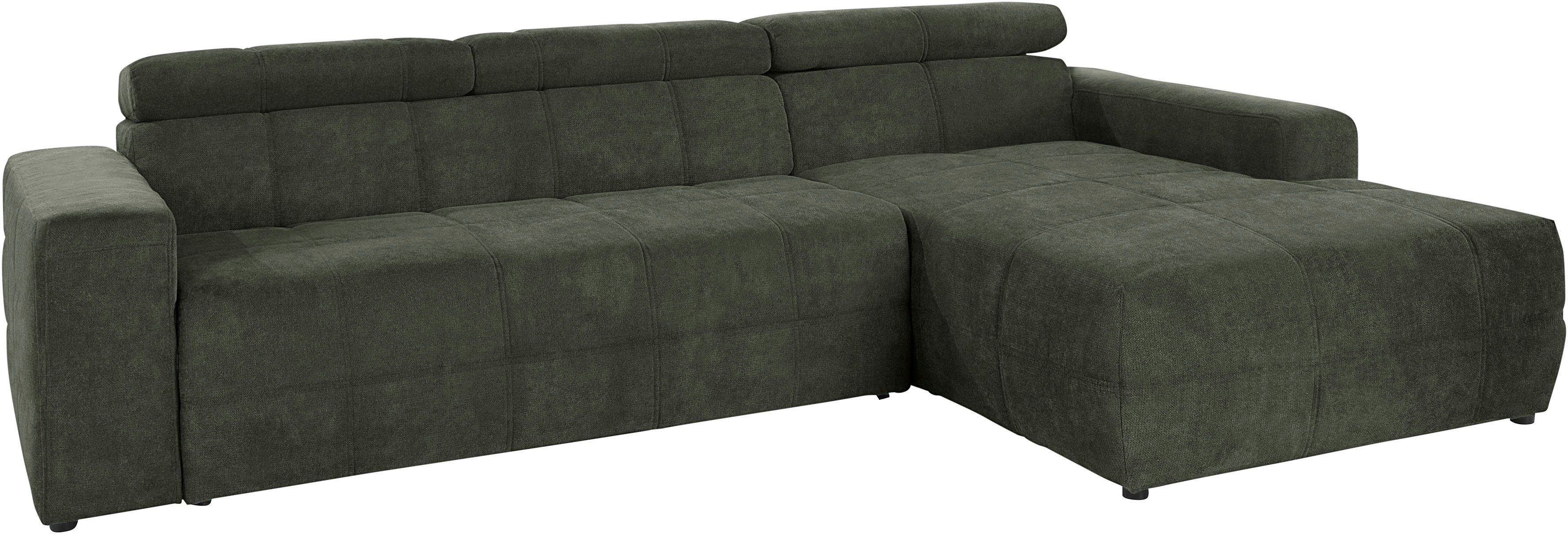 DOMO collection Hoekbank Brandon B/D/H: 289/177/80 cm, keuze met zitdiepteverstelling, L-vorm