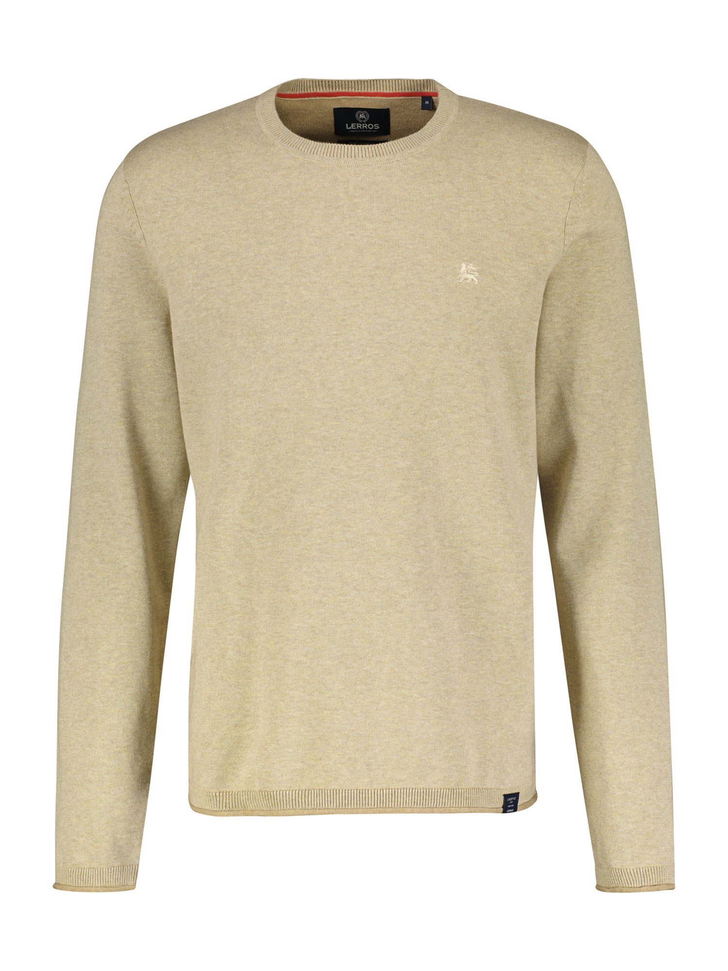 Lerros Gebreide trui LERROS vlakbrei pullover met ronde hals