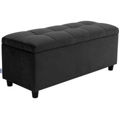 couch ♥ slaapkamerbankje doorgestikt met bergruimte, ook als garderobebank geschikt, bank zwart