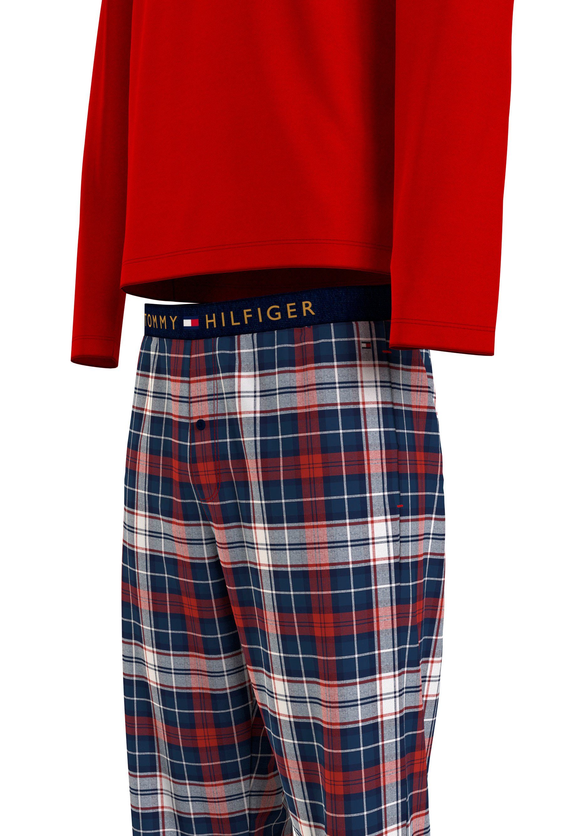 Tommy Hilfiger Underwear Pyjama LS PANT SET FLANNEL met merklabel (2-delig)