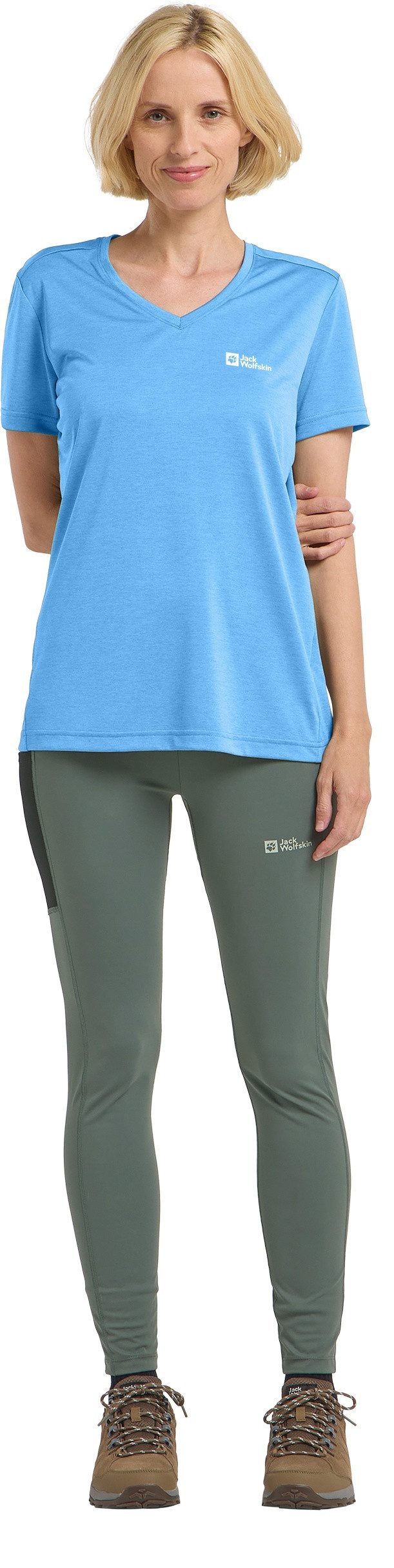 Jack Wolfskin Shirt met V-hals CROSSTRAIL T WOMEN