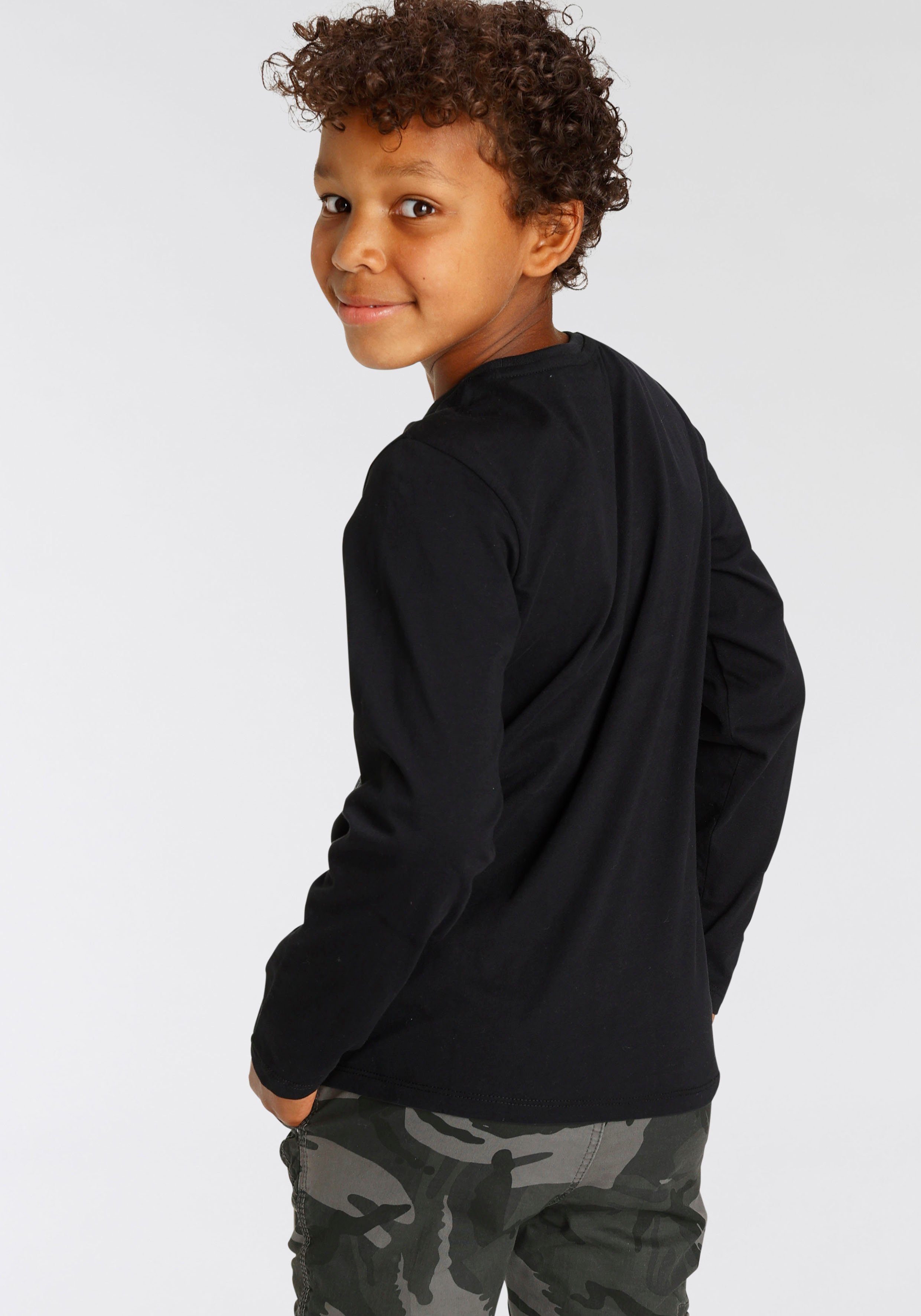 KIDSWORLD Shirt met lange mouwen WHITE LION Lange mouwen, basic pasvorm, met modieuze print, ronde hals