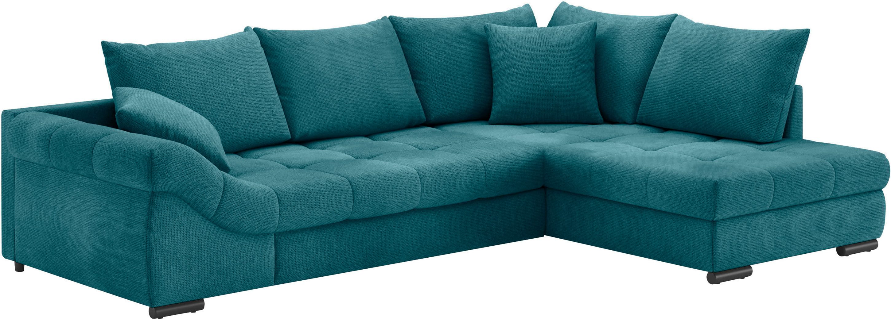 Mr. Couch Hoekbank Allegro, L-vorm met hoogslaper beduitbreiding, optioneel met koudschuim blauw, hoekbanken, Ottomane rechts