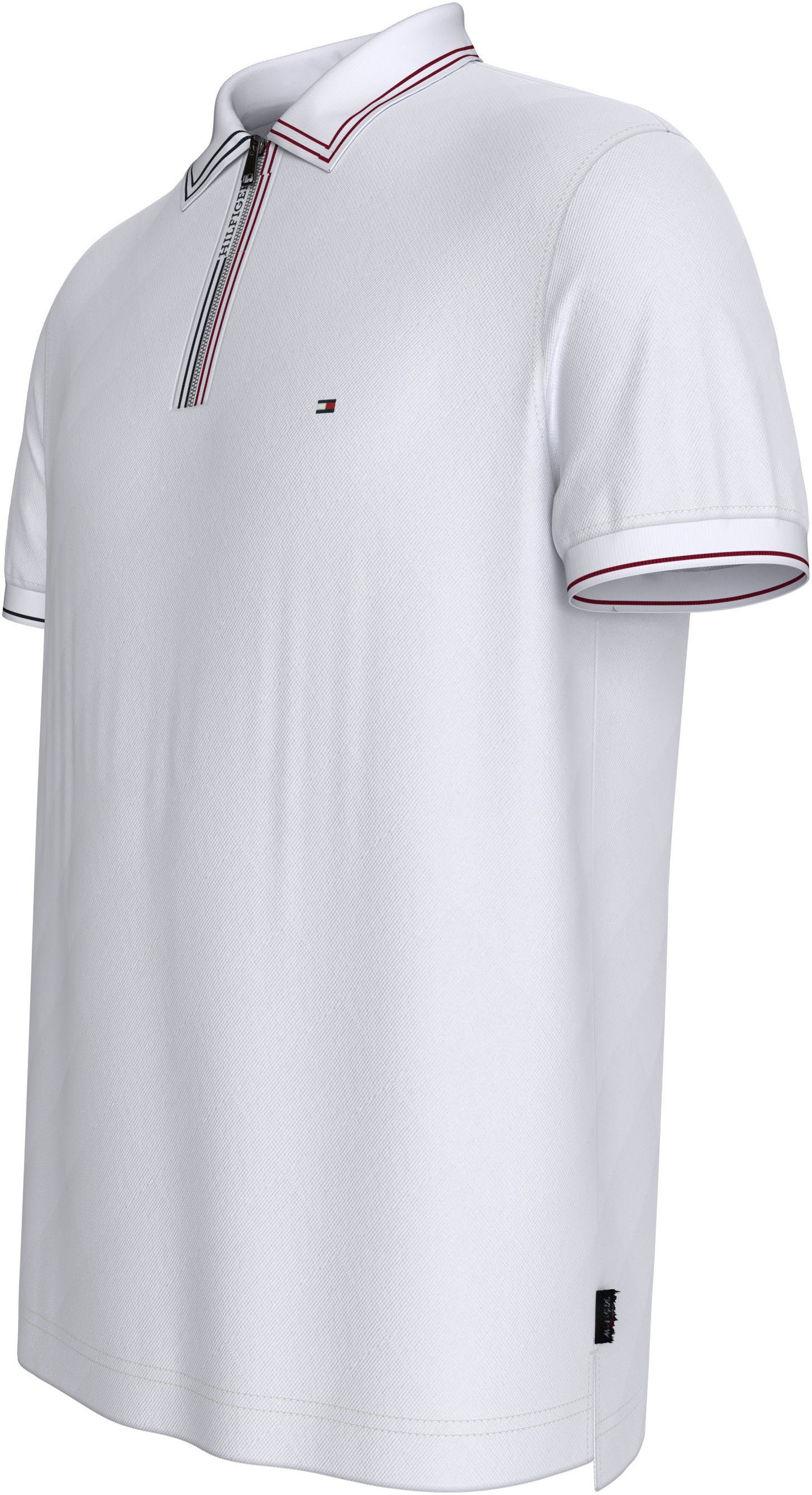 Tommy Hilfiger Poloshirt RWB ZIP PLACKET TIPPING REG POLO met contrasterende strepen aan de kraag
