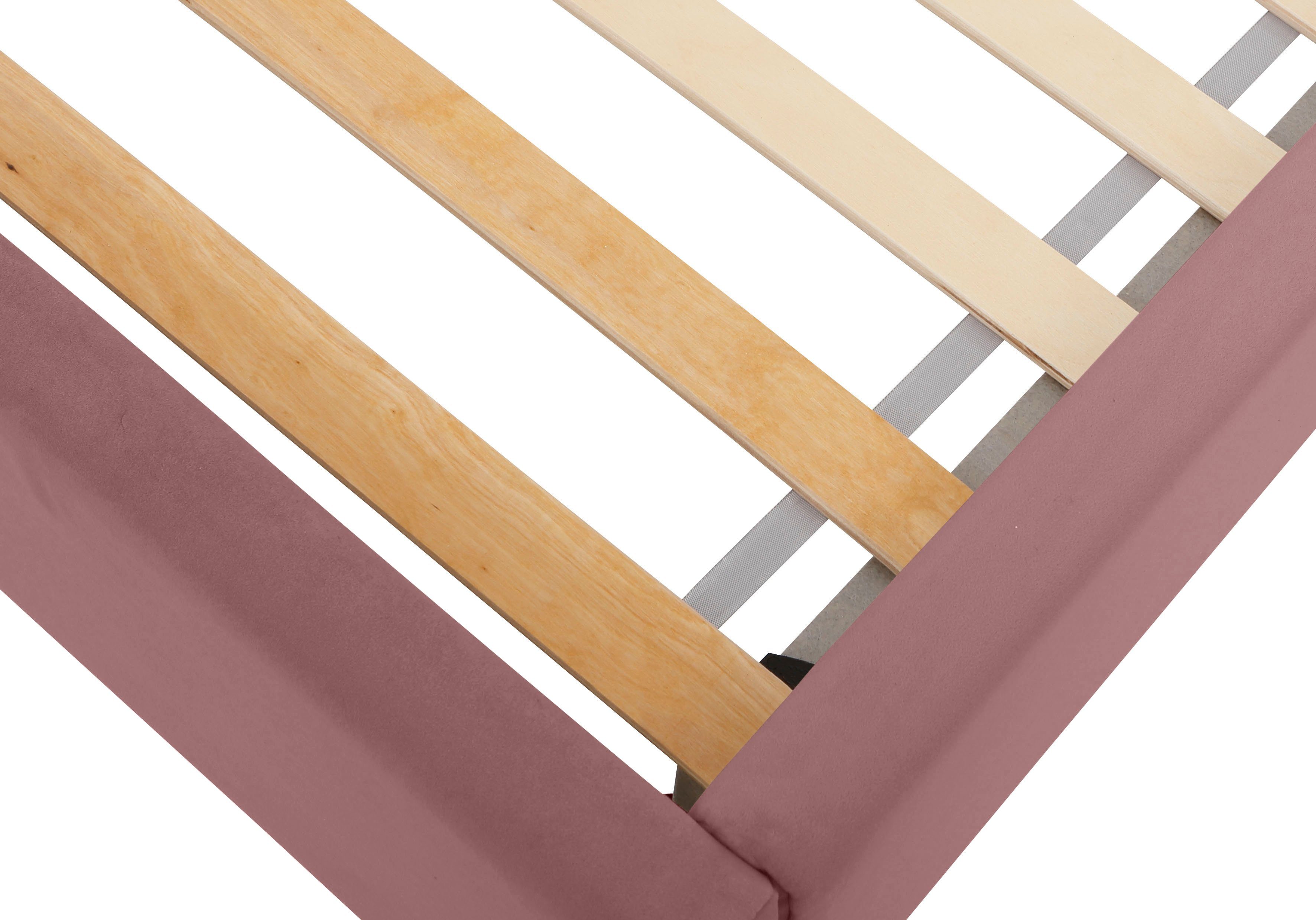 Lüttenhütt Gestoffeerd bed Femmy prettig bekleed hoofdbord met decoratief regenboogmotief