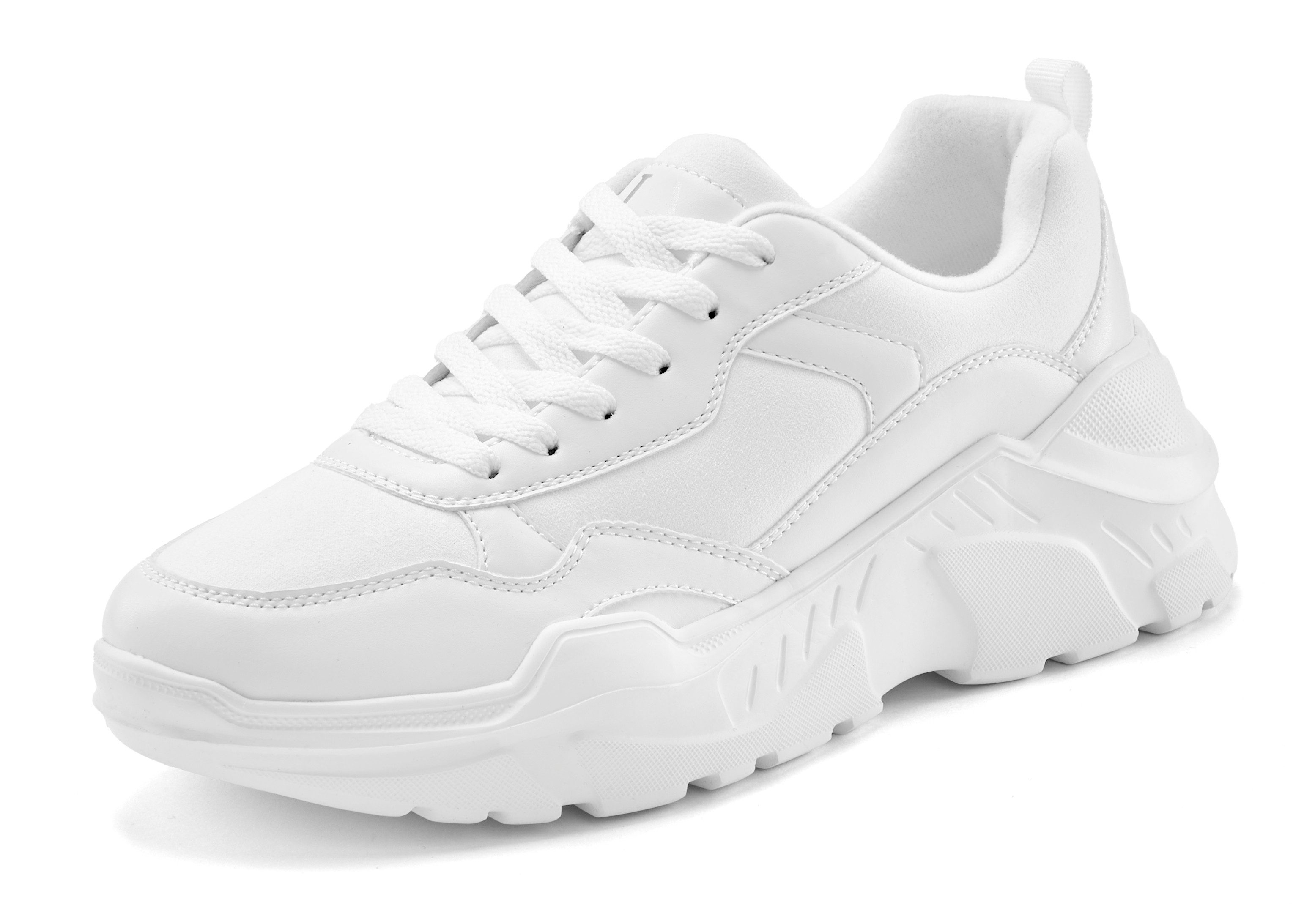 Lascana Sneakers Lage schoen, sportschoen, lichte chunky zool, zachte binnenzool VEGAN