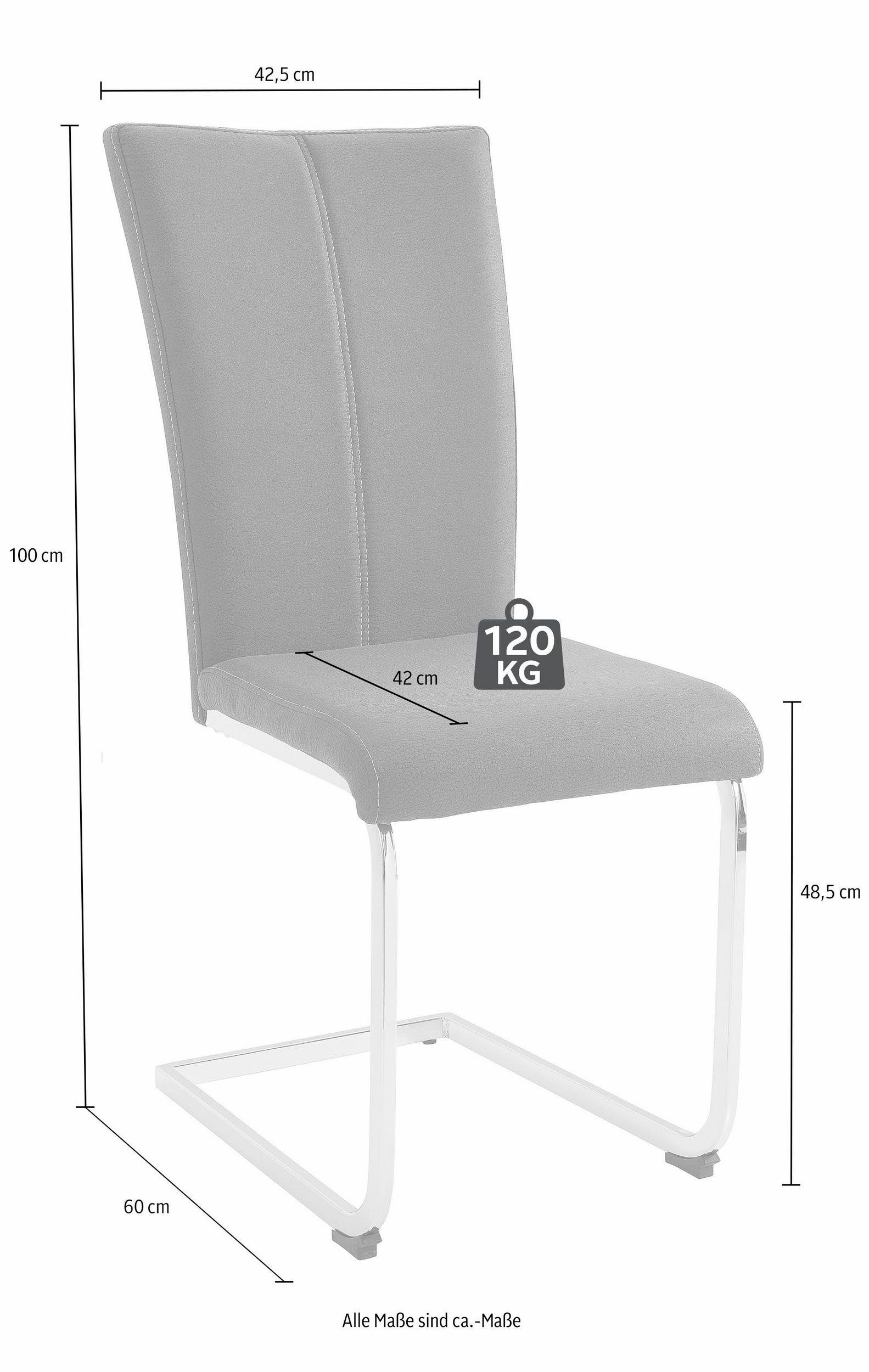 Home affaire Vrijdragende stoel Nils Stoel belastbaar tot 120 kg, frame metaal in chroom-look of zwart (set, 2 stuks)