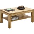 mca furniture salontafel massief houten tafel met plank bruin