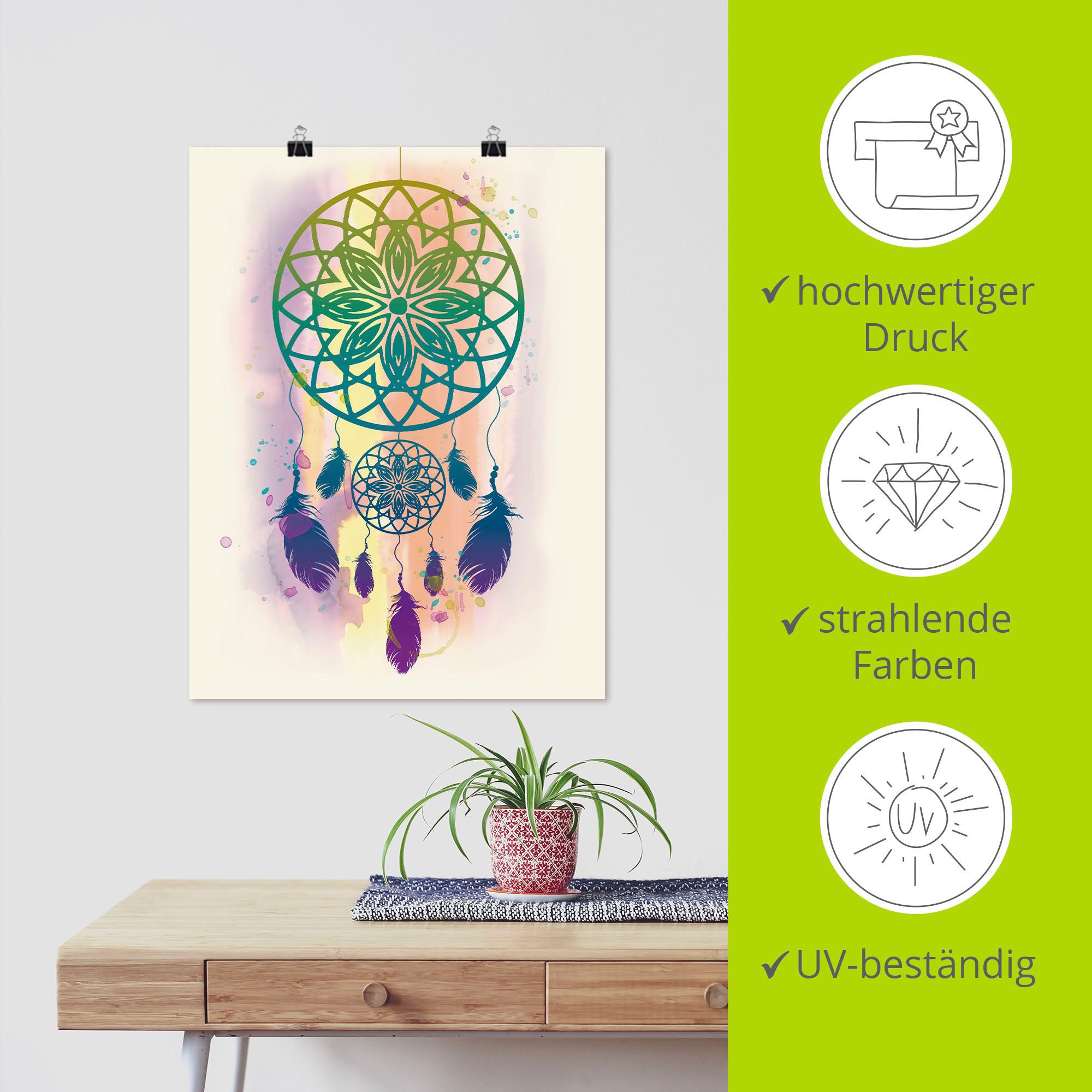 Artland Artprint Dromenvanger waterkleur als artprint op linnen, poster, muursticker in verschillende maten