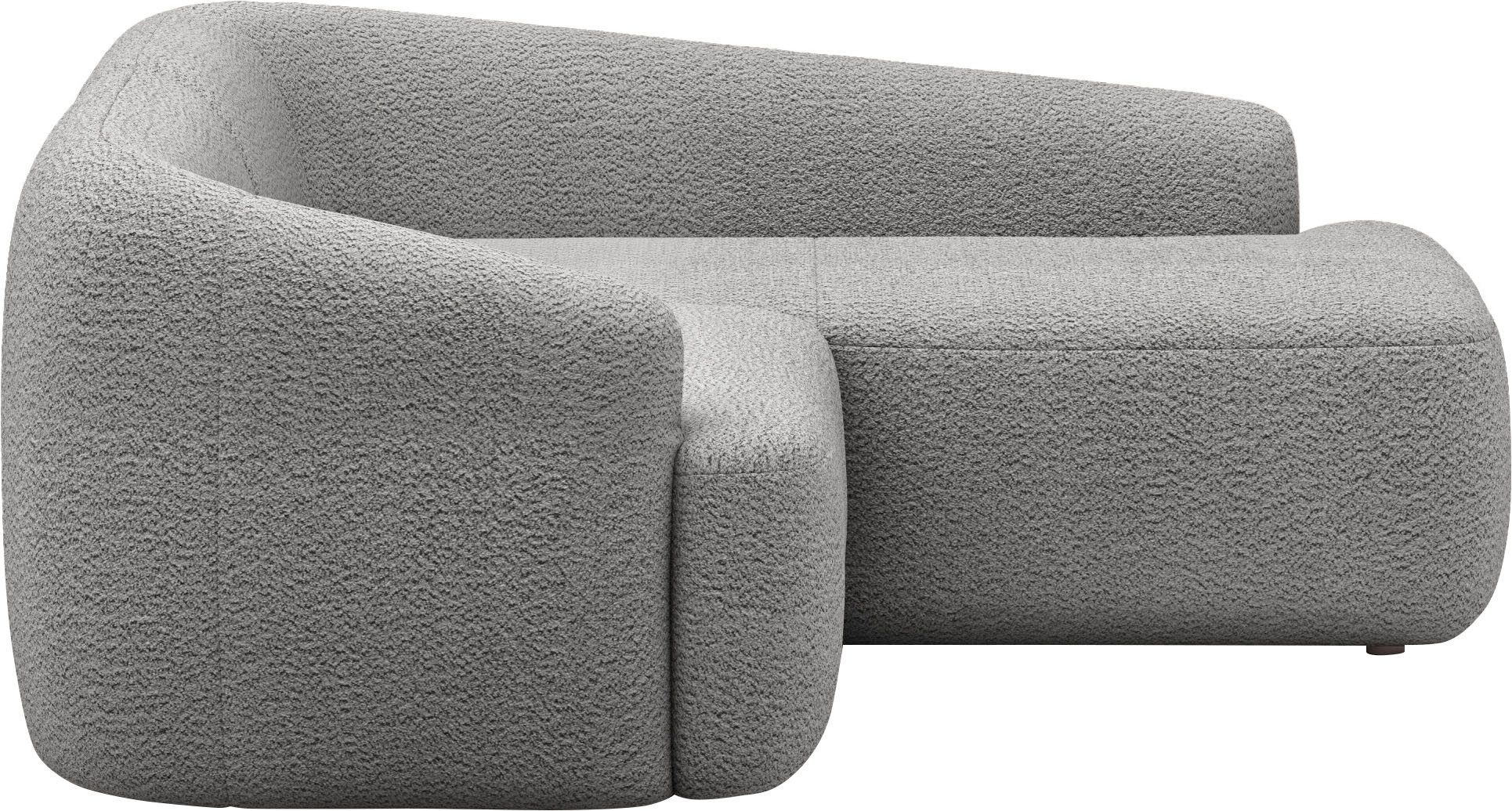 INOSIGN Hoekbank Nergal, compacte afmetingen, Breedte 216cm, organisch design, L-vorm Modern ontwerp, eenvoudige uitstraling, stijlvolle blikvanger in de woonkamer