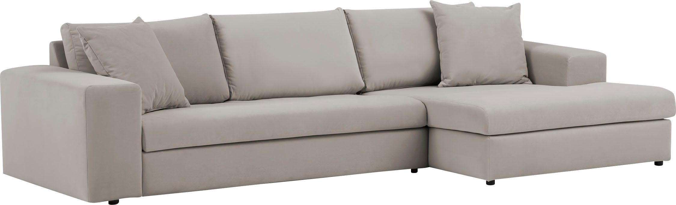 andas Hoekbank SLEETLAND XXL van fluweel of in vintage leer-look, L-model,