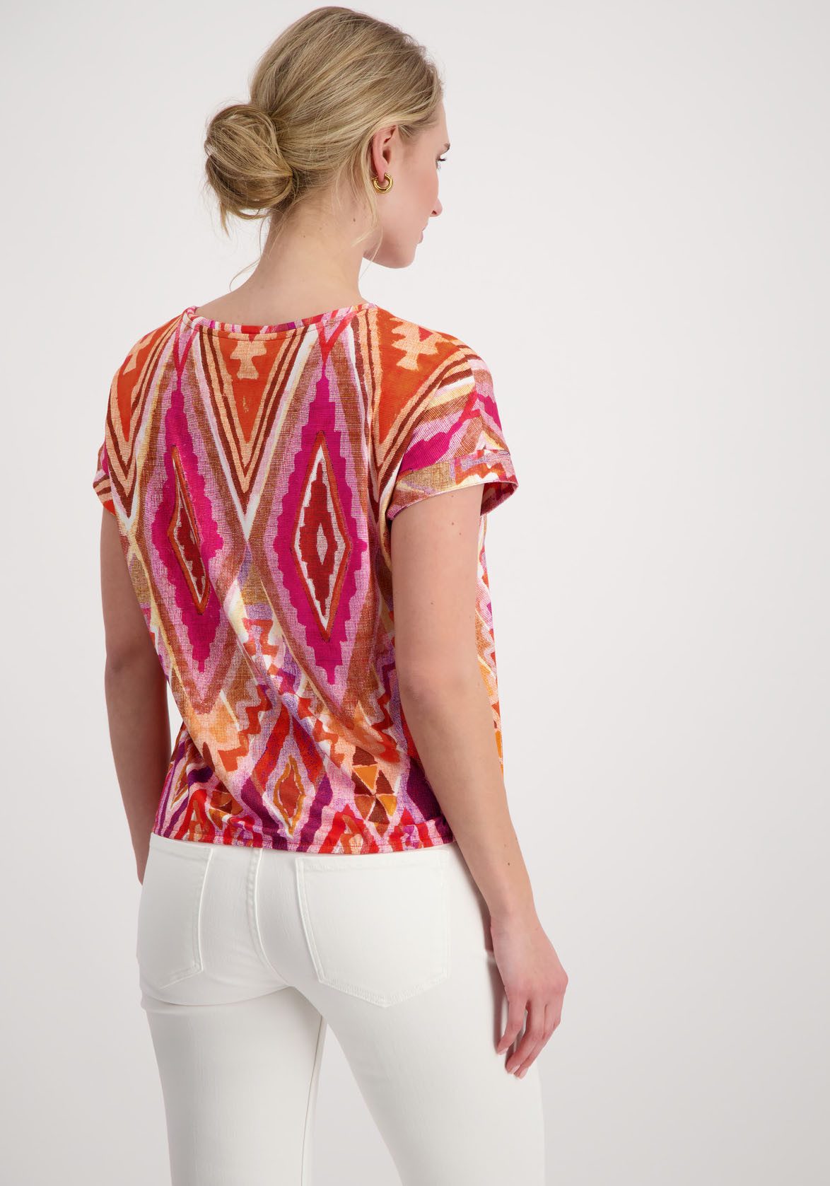 Monari Shirt met ronde hals met ikat-patroon