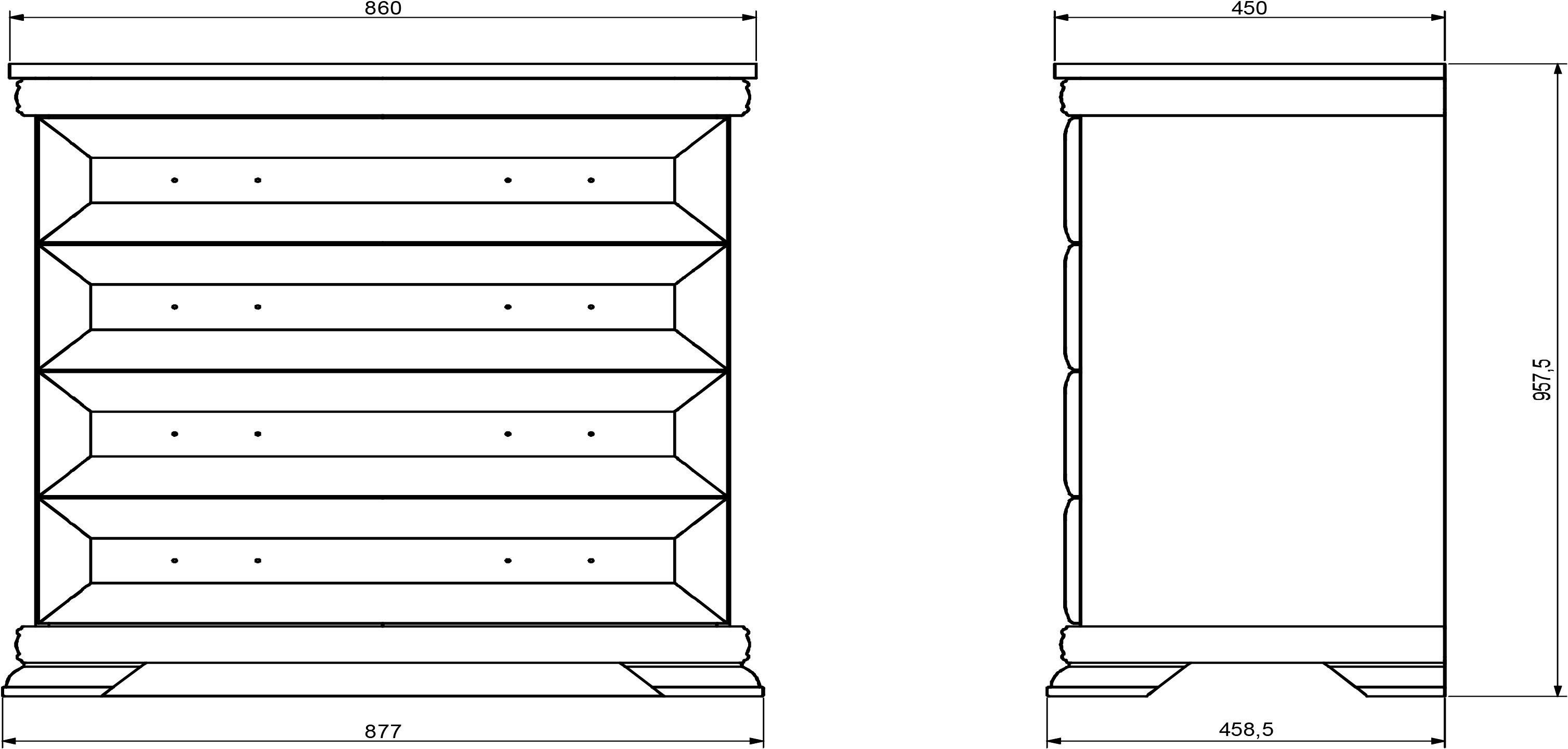 Home affaire Kast Royal Breedte ca. 88 cm