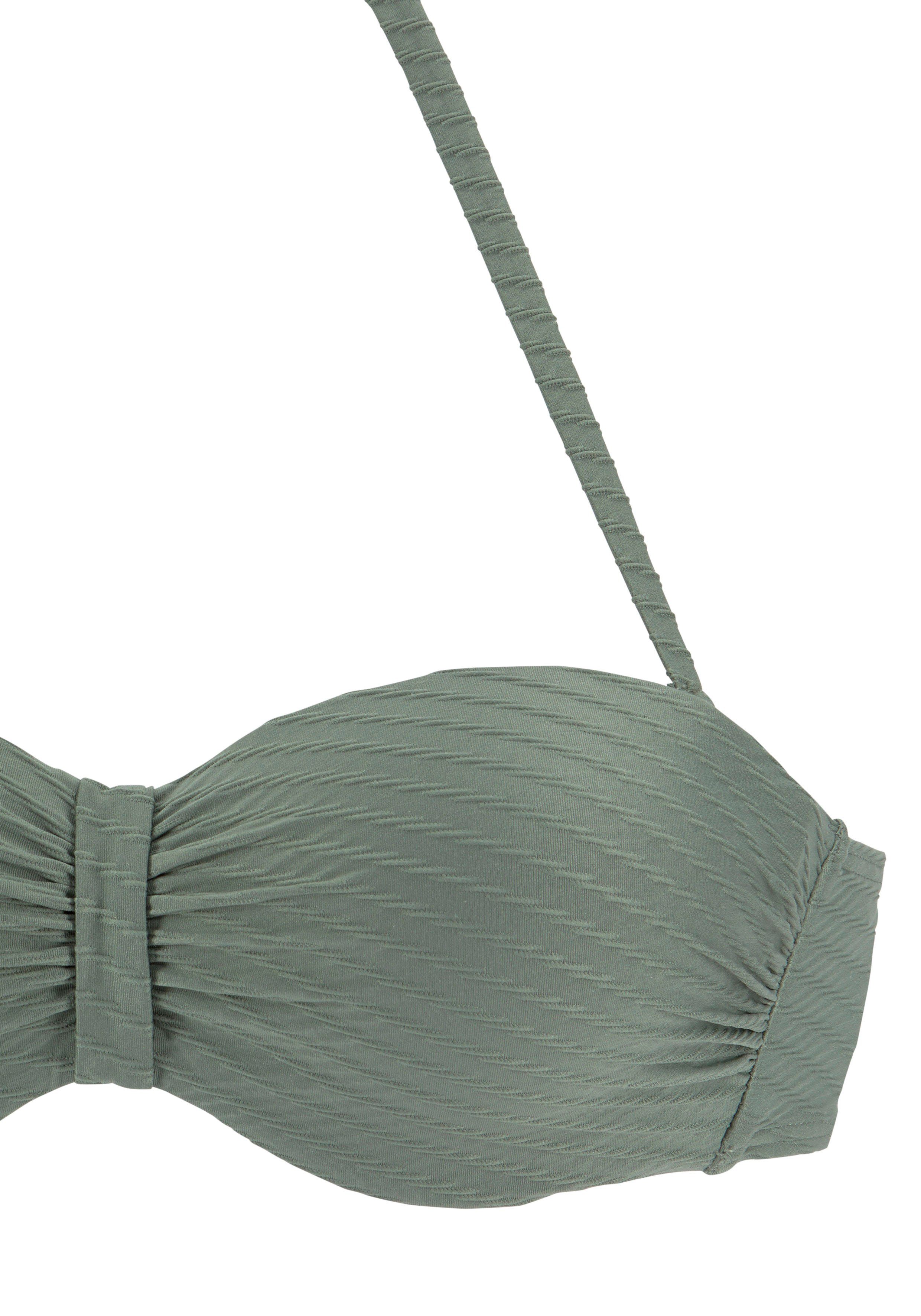 s.Oliver RED LABEL Beachwear Beugelbikini in bandeaumodel Cho Structuurstof