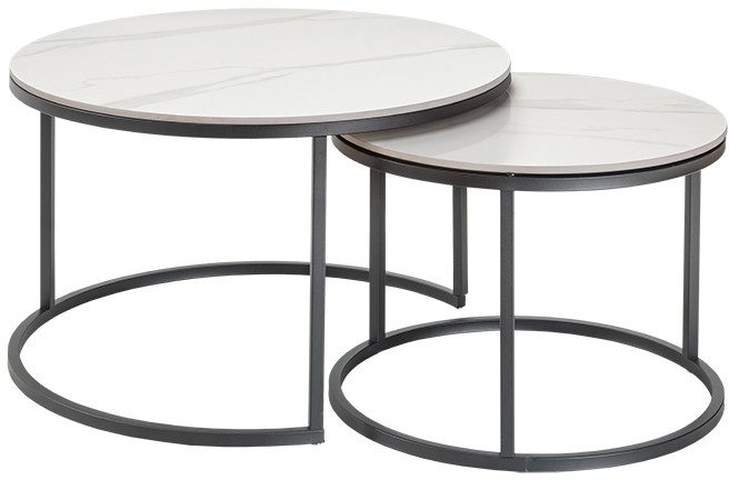 Paroli Salontafel Glanzende keramische oppervlakte, bijzettafel (set, 2 stuks)