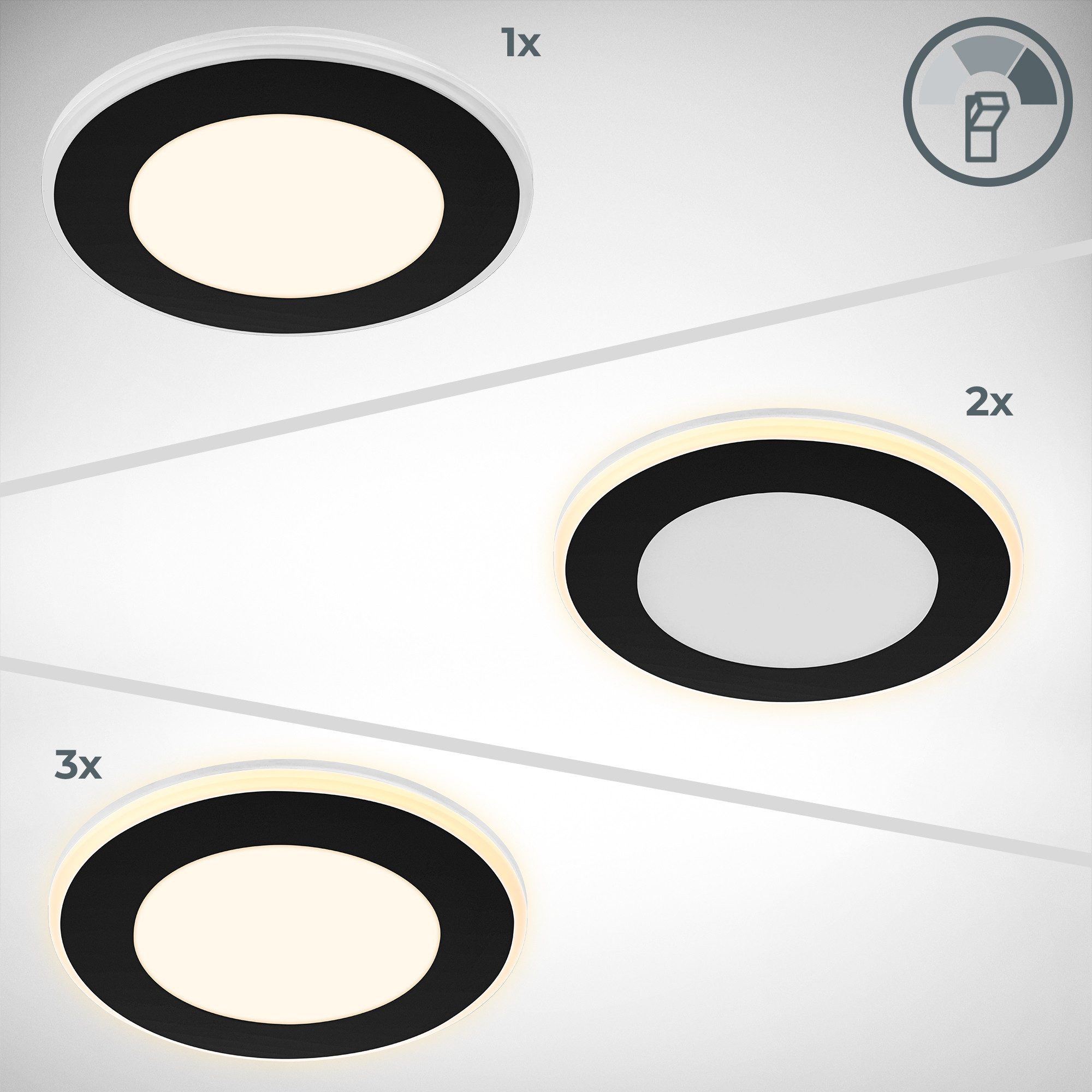 B.K.Licht Inbouwlamp BK_EL1622 6-delig set LED inbouwspots, met nachtlampfunctie (6-delig)